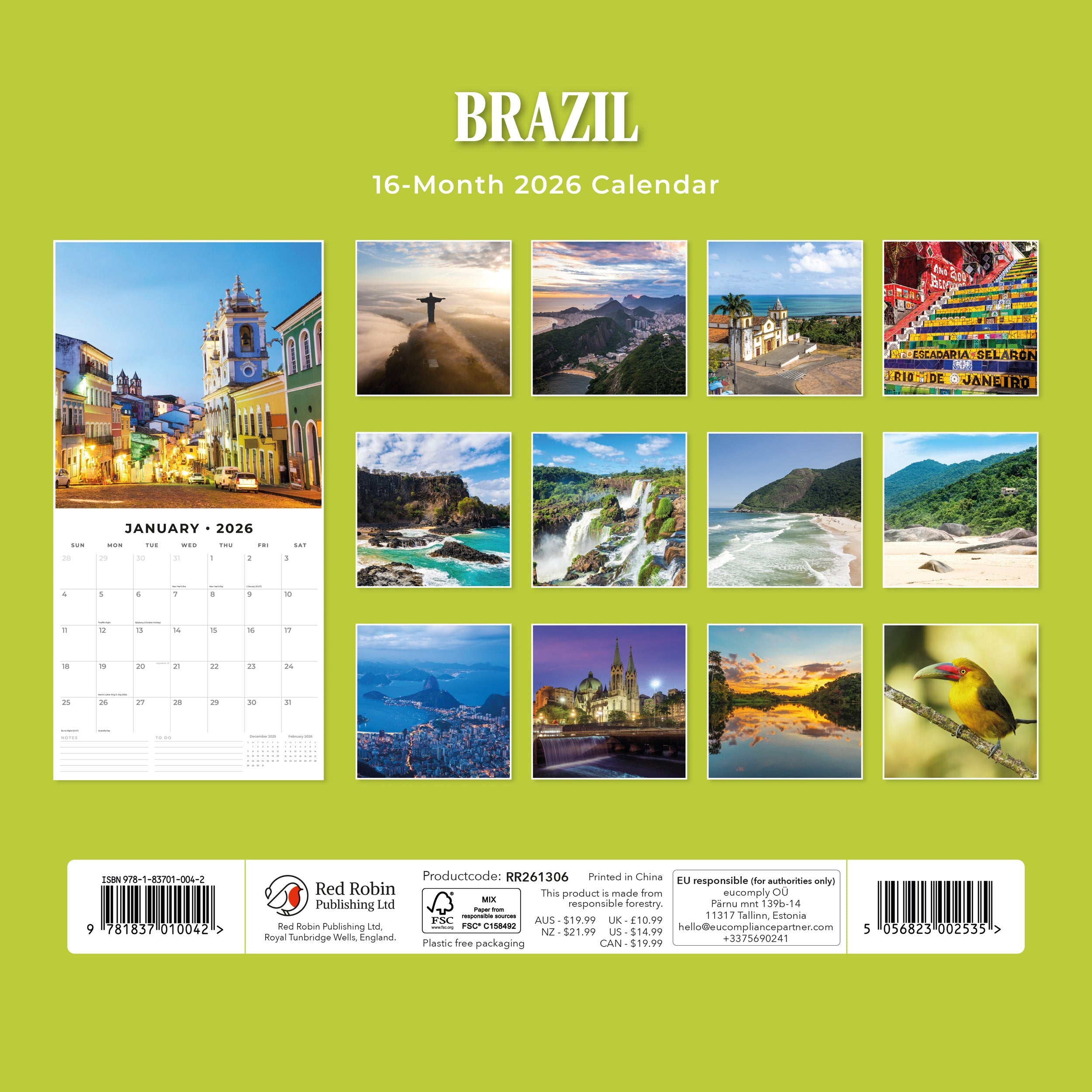 2026 Brazil - Square Wall Calendar