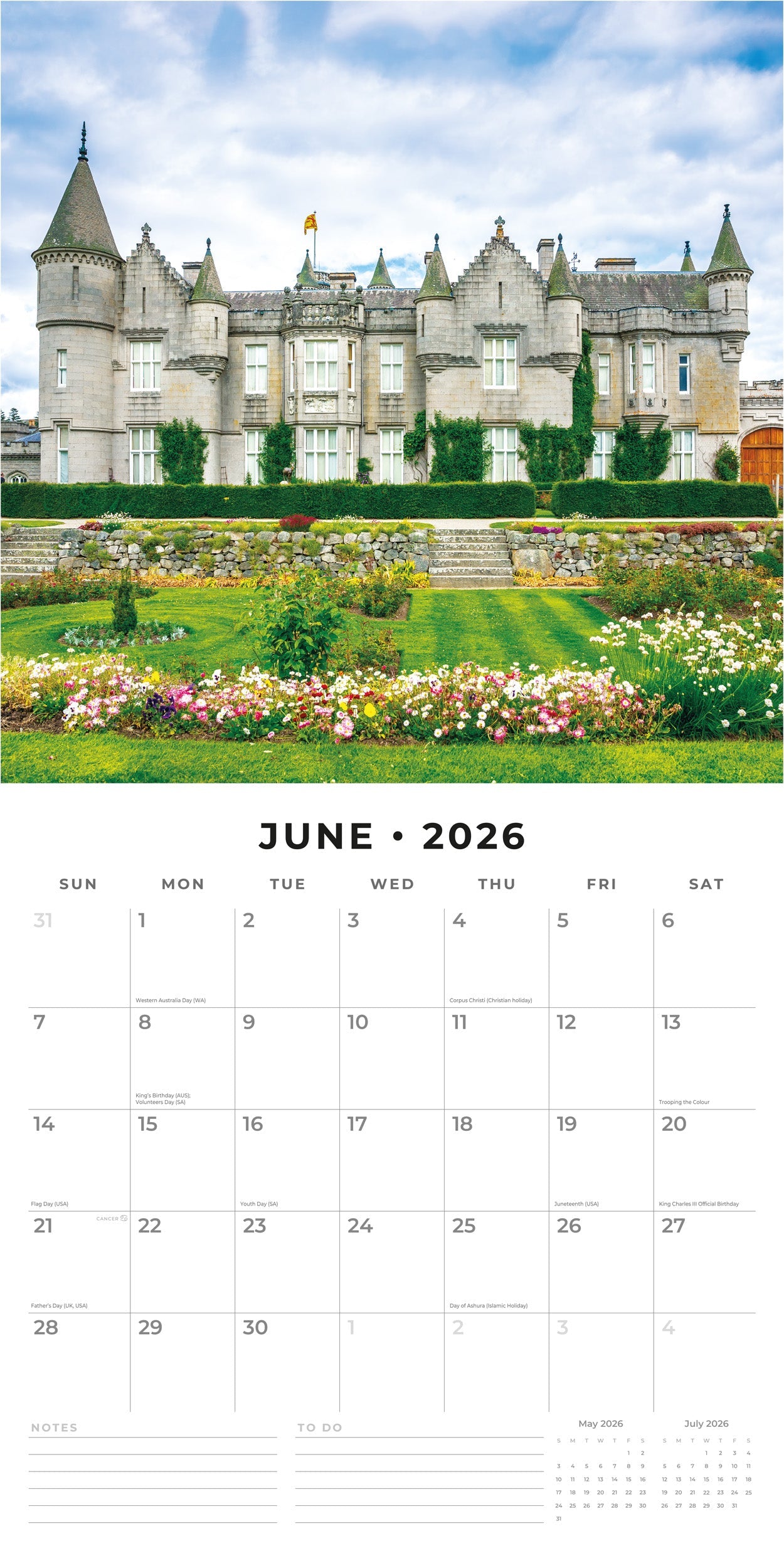 2026 Castles - Square Wall Calendar