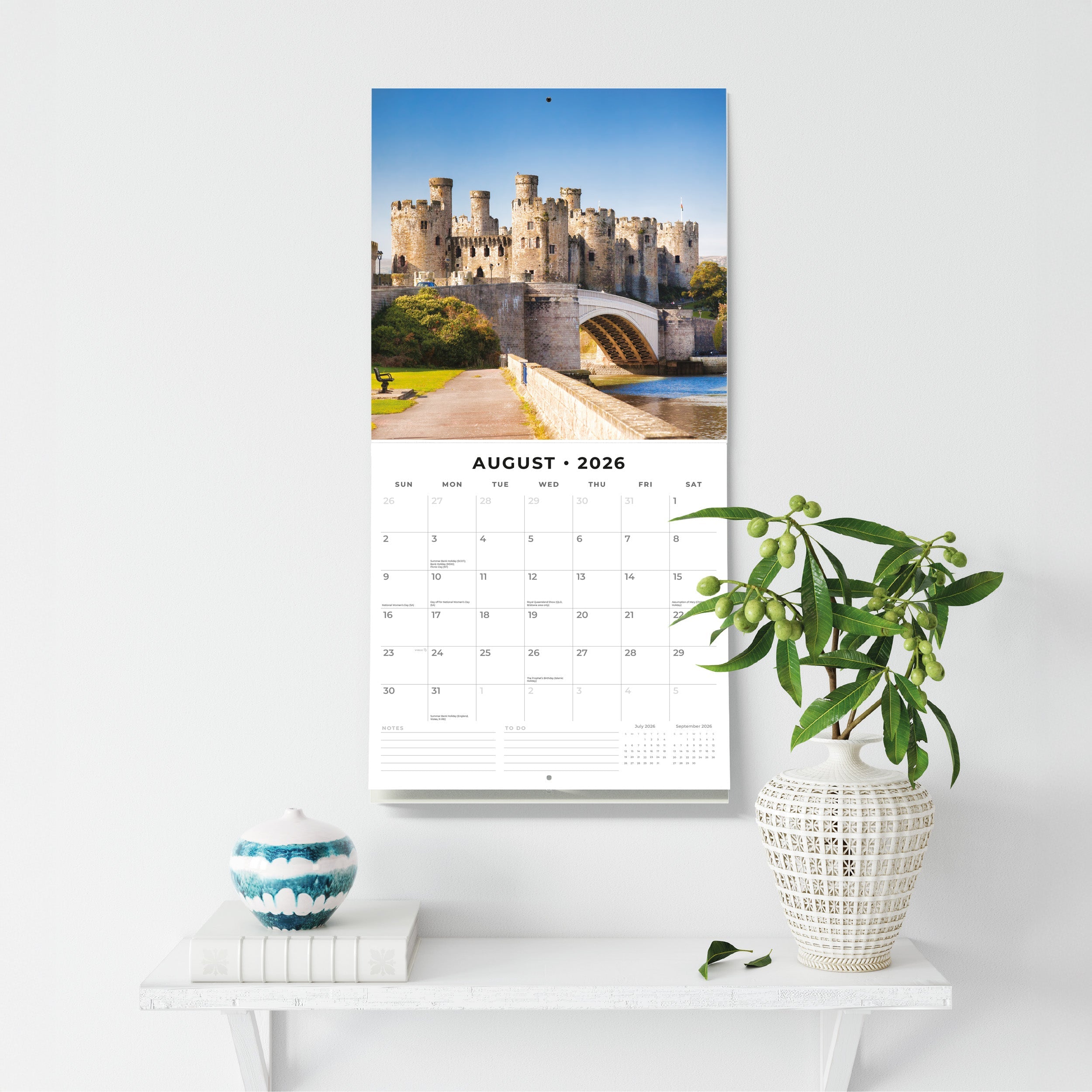 2026 Castles - Square Wall Calendar