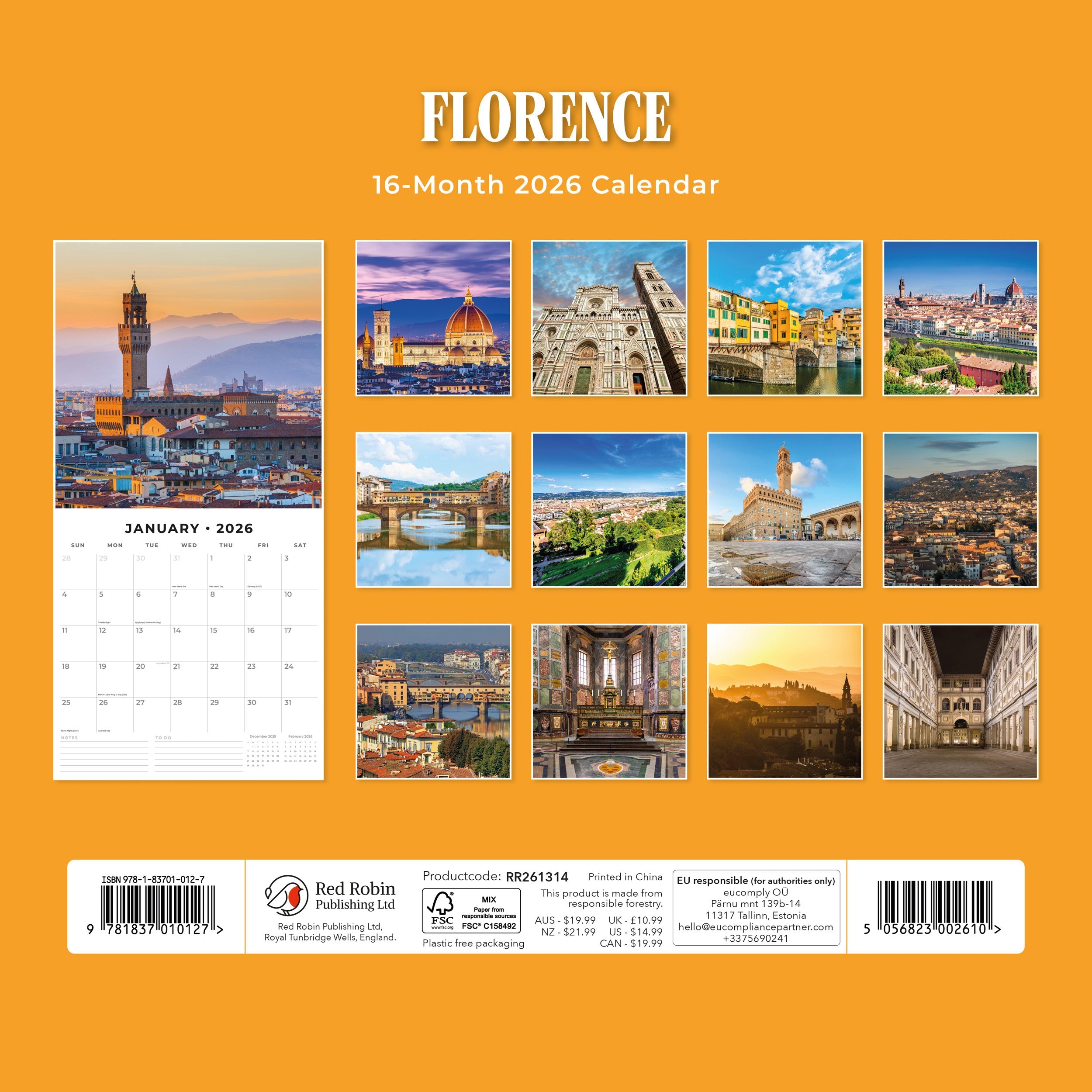 2026 Florence - Square Wall Calendar