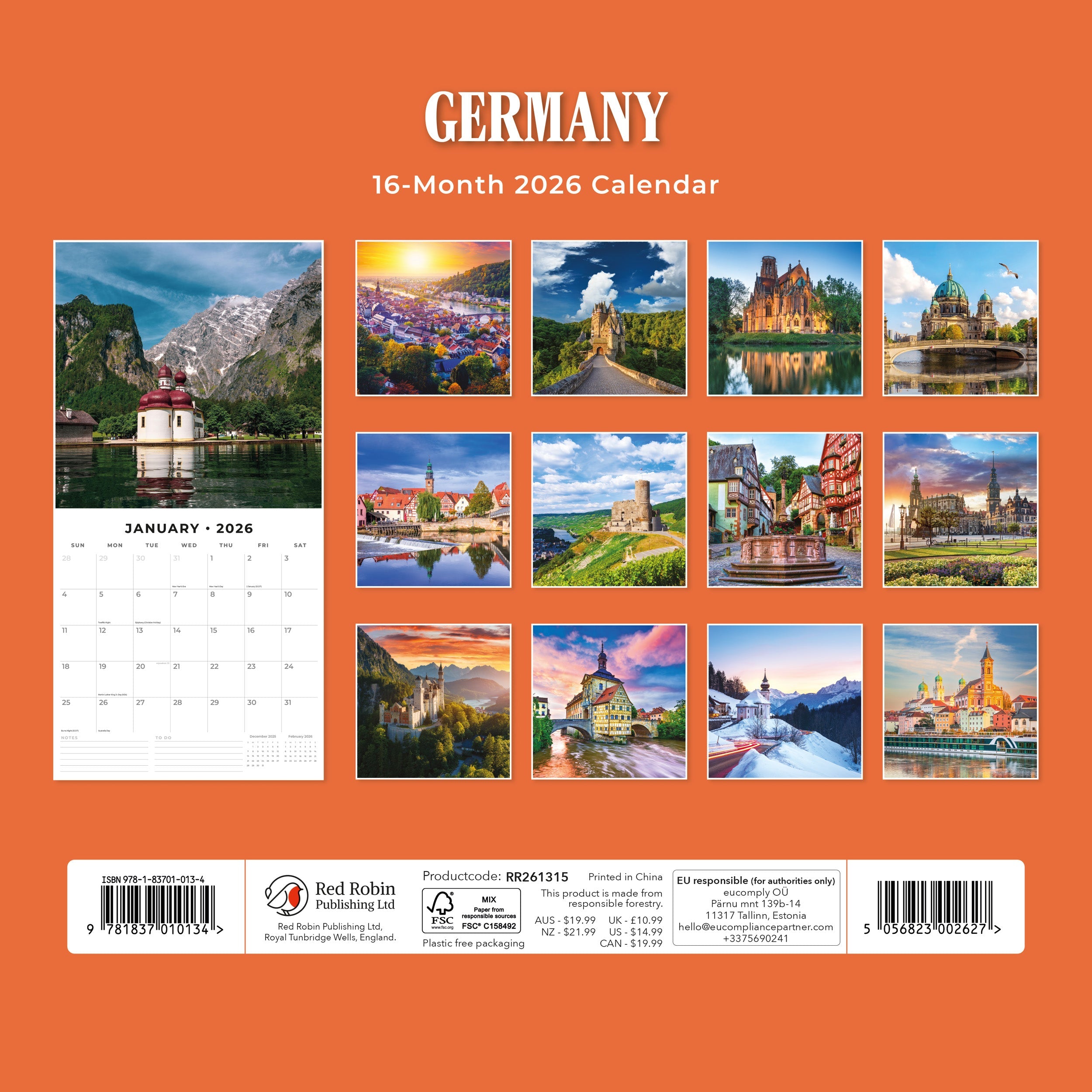 2026 Germany - Square Wall Calendar