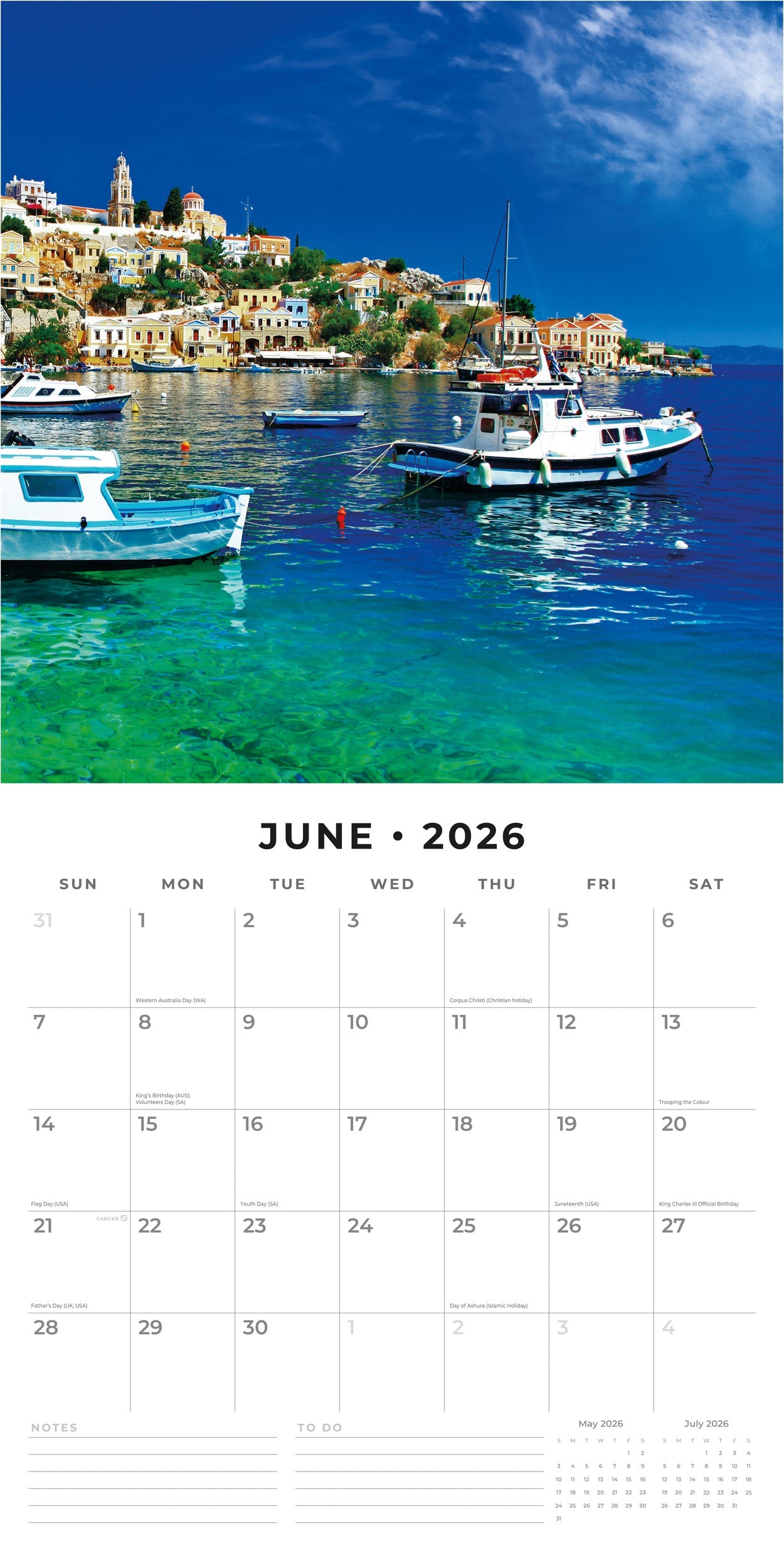 2026 Greek Islands - Square Wall Calendar