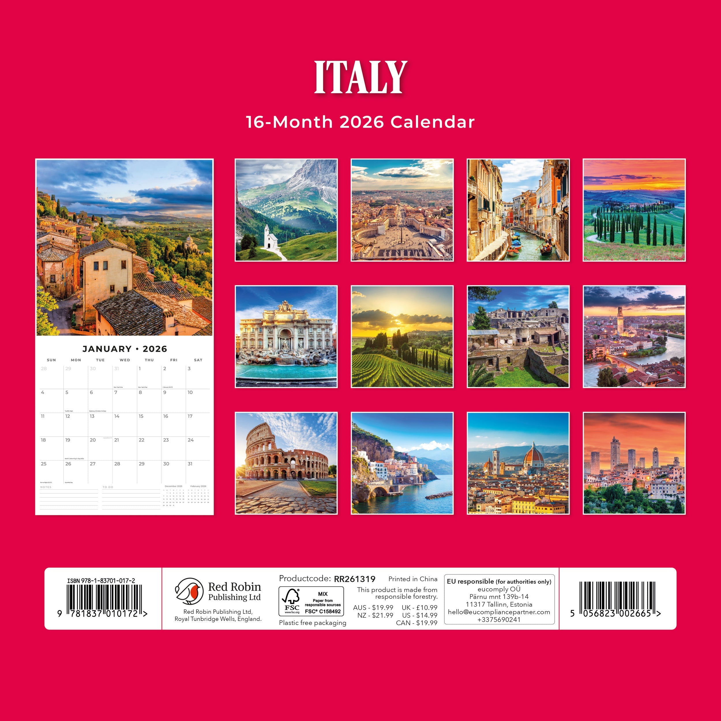 2026 Italy - Square Wall Calendar