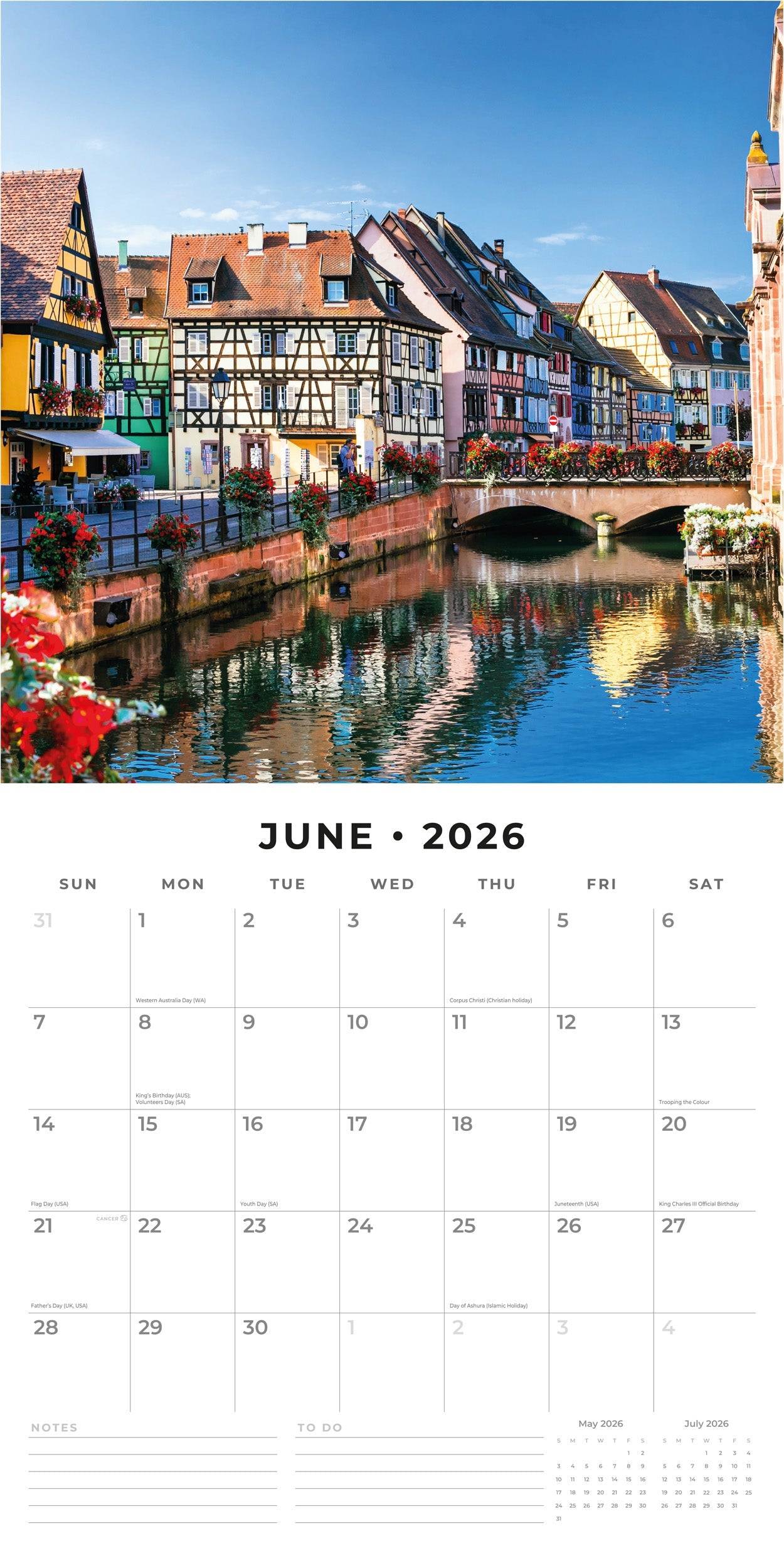 2026 Medieval Towns - Square Wall Calendar