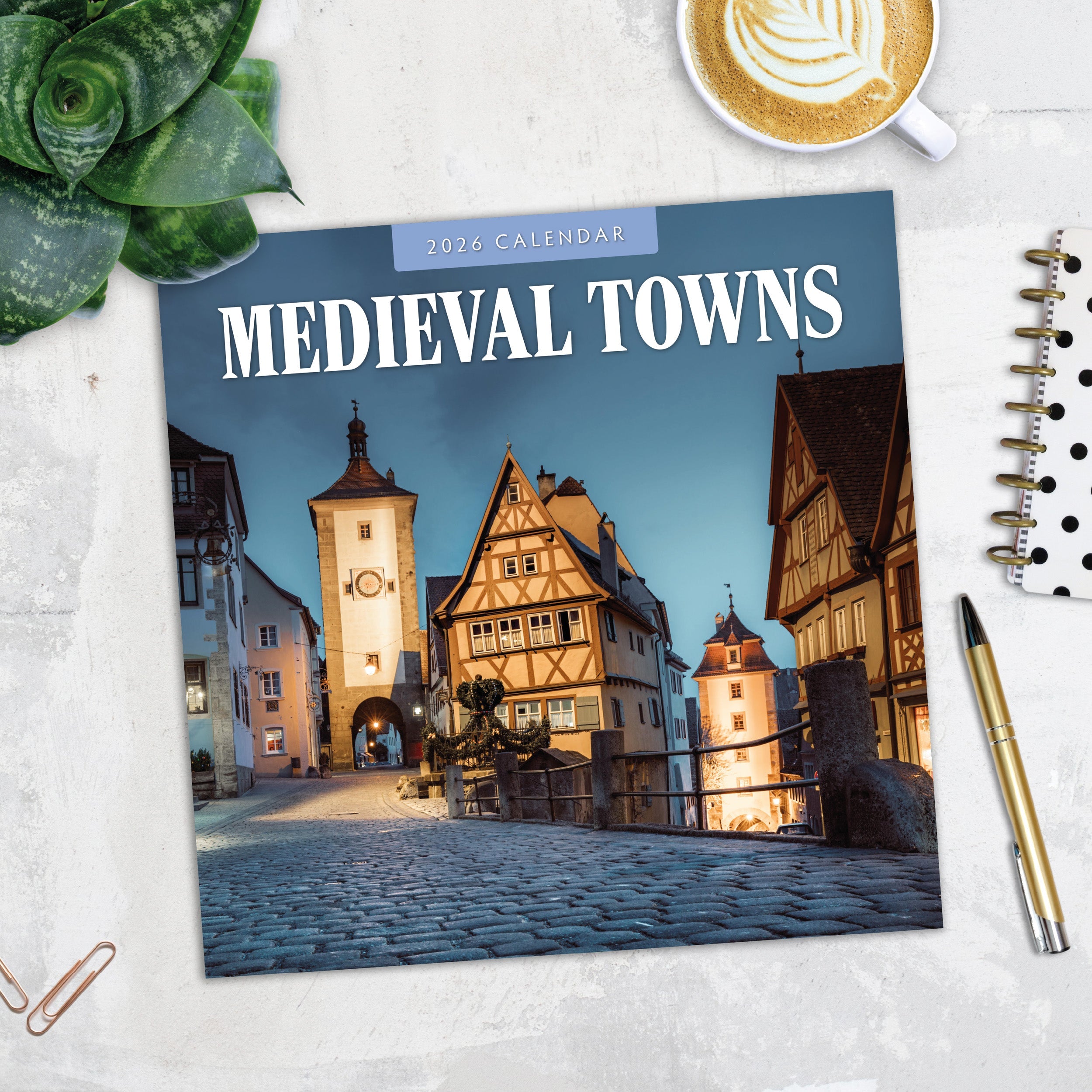 2026 Medieval Towns - Square Wall Calendar