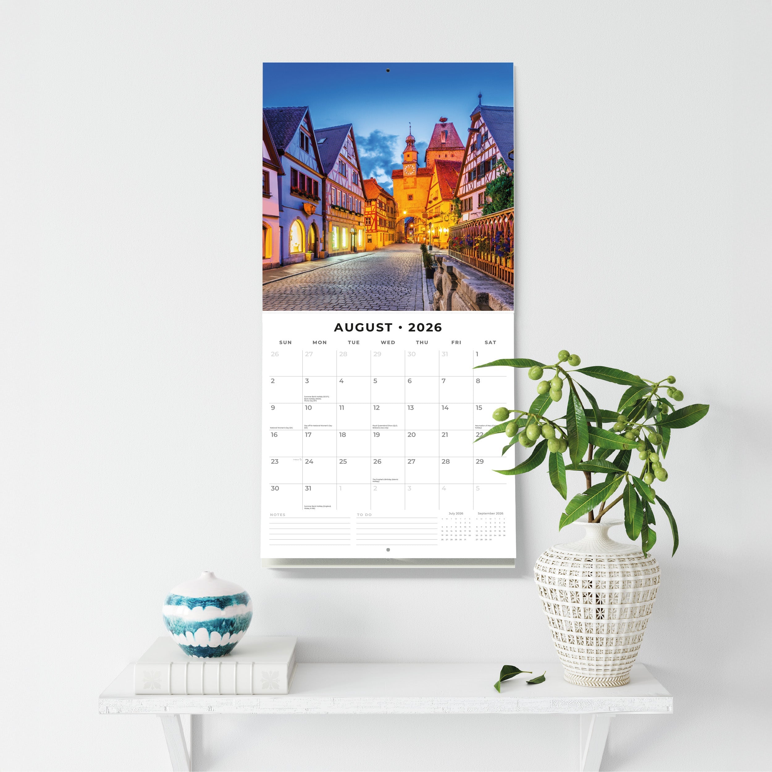 2026 Medieval Towns - Square Wall Calendar