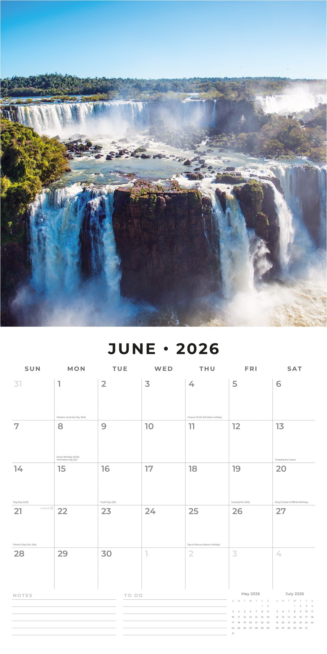 2026 Wonders of the World - Square Wall Calendar