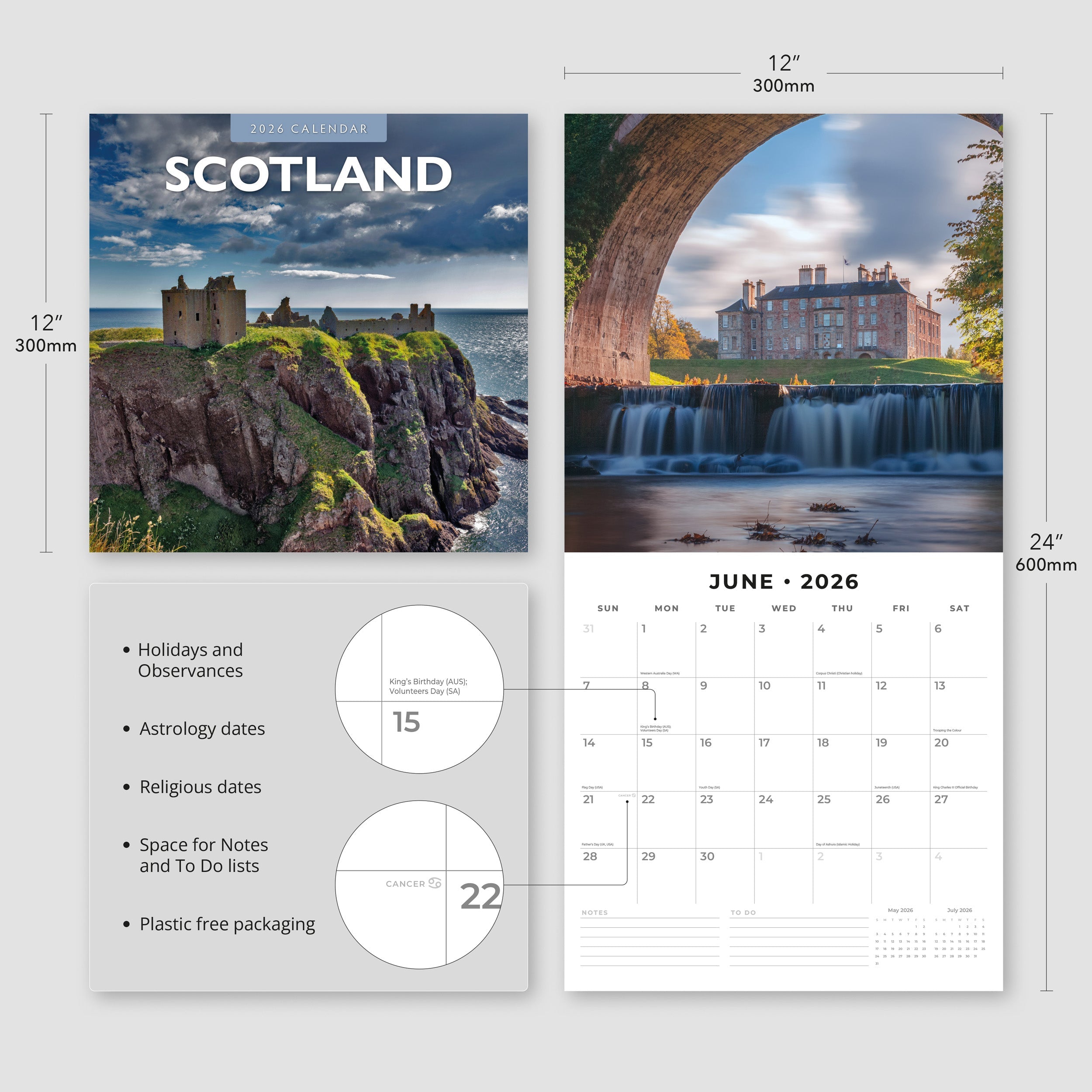 2026 Scotland - Square Wall Calendar