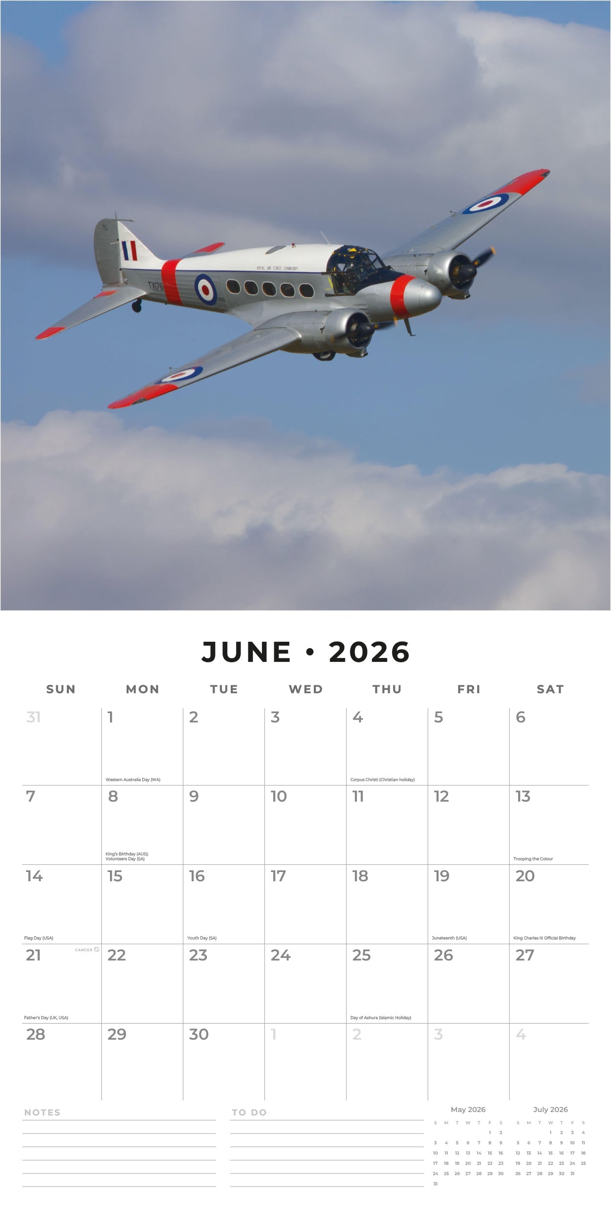 2026 Air Legends - Square Wall Calendar