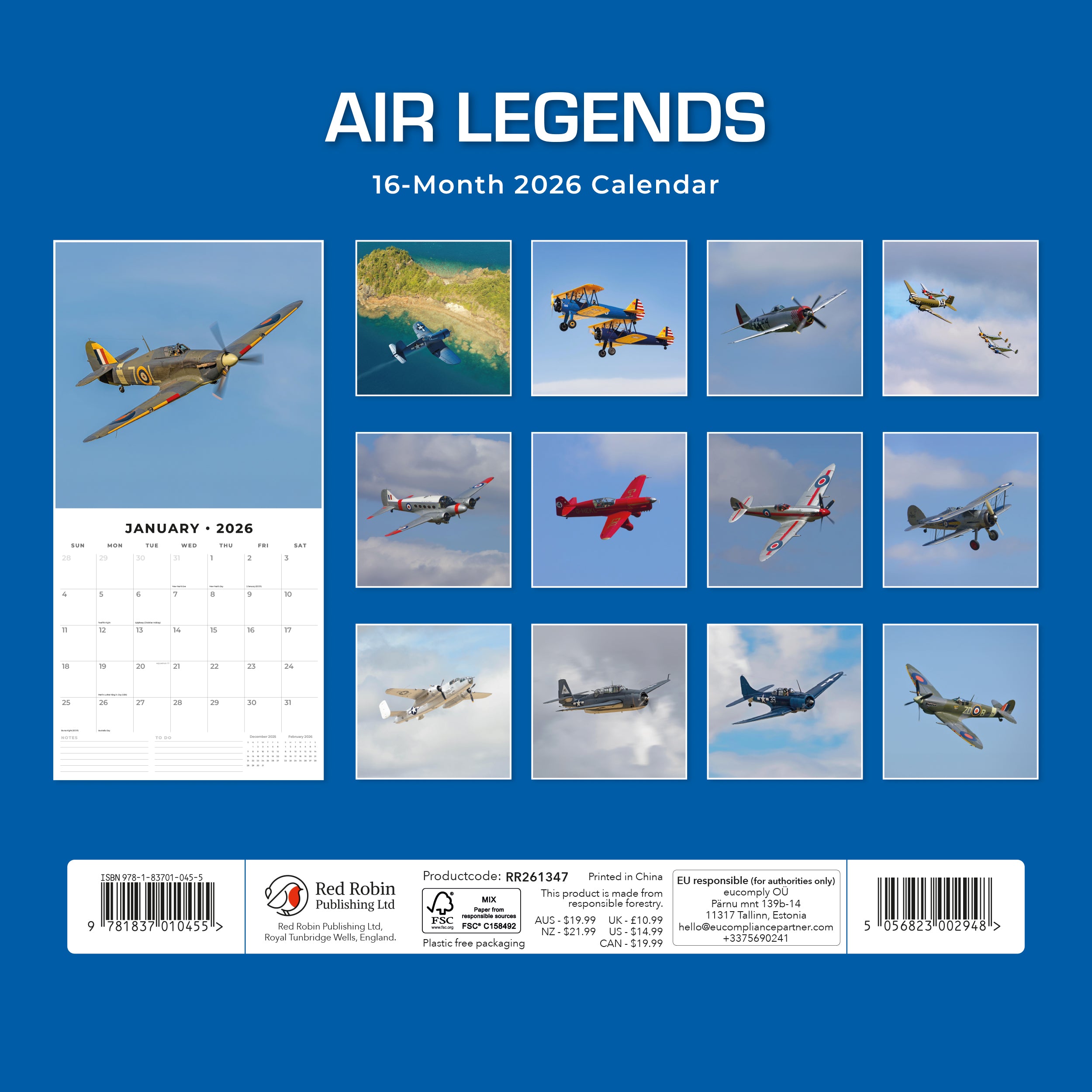 2026 Air Legends - Square Wall Calendar
