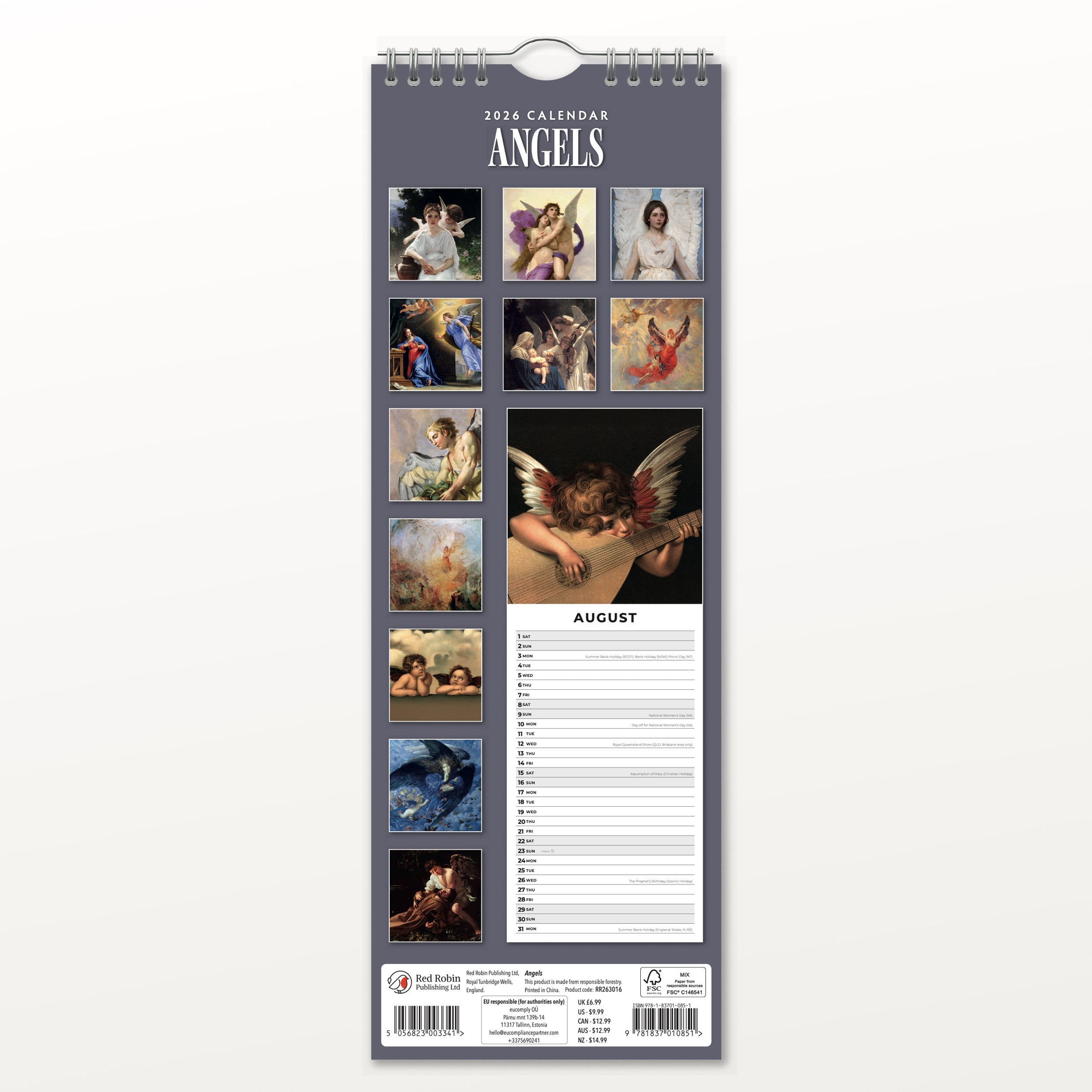 2026 Angels - Slim Wall Calendar