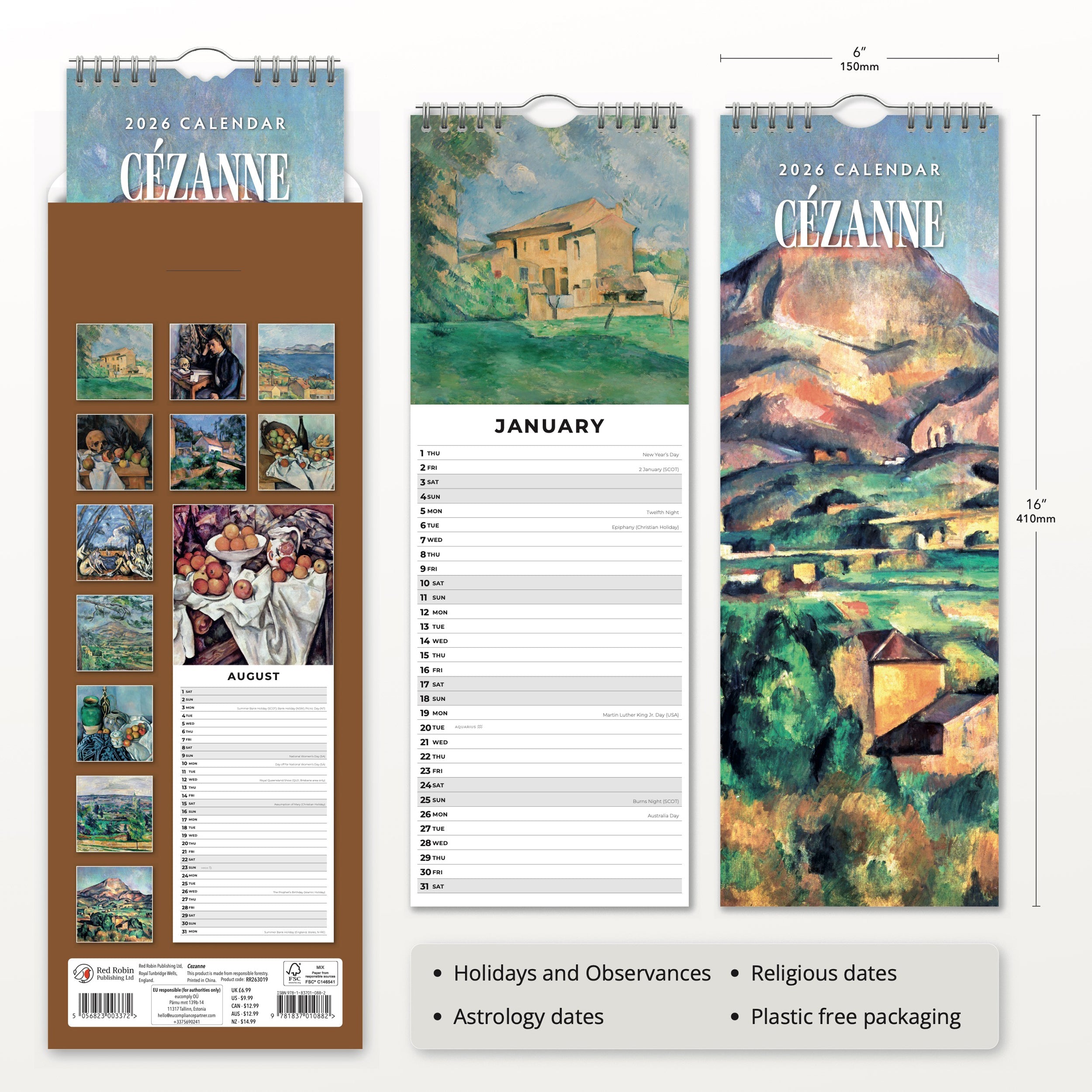 2026 Cezanne - Slim Wall Calendar