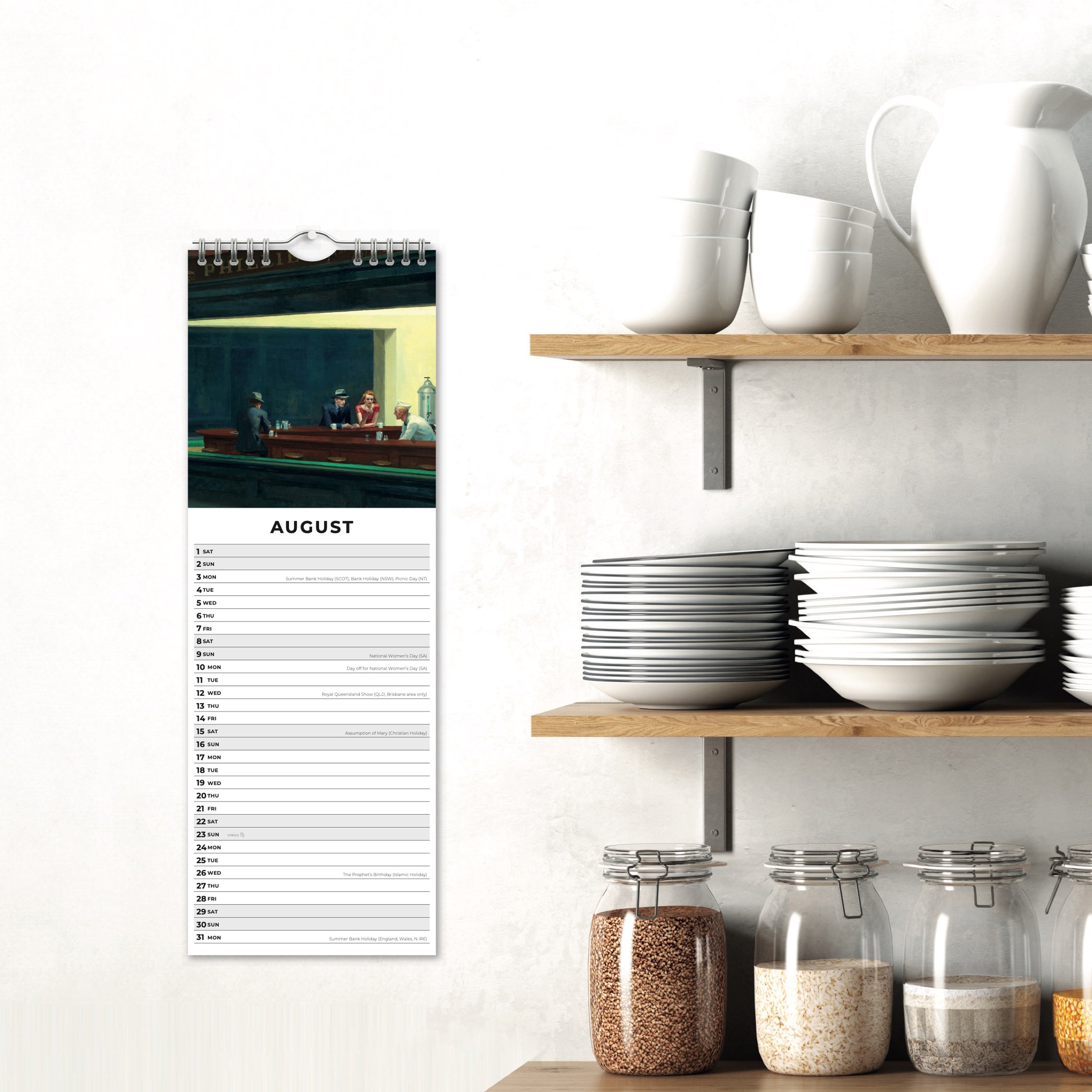 2026 Edward Hopper - Slim Wall Calendar