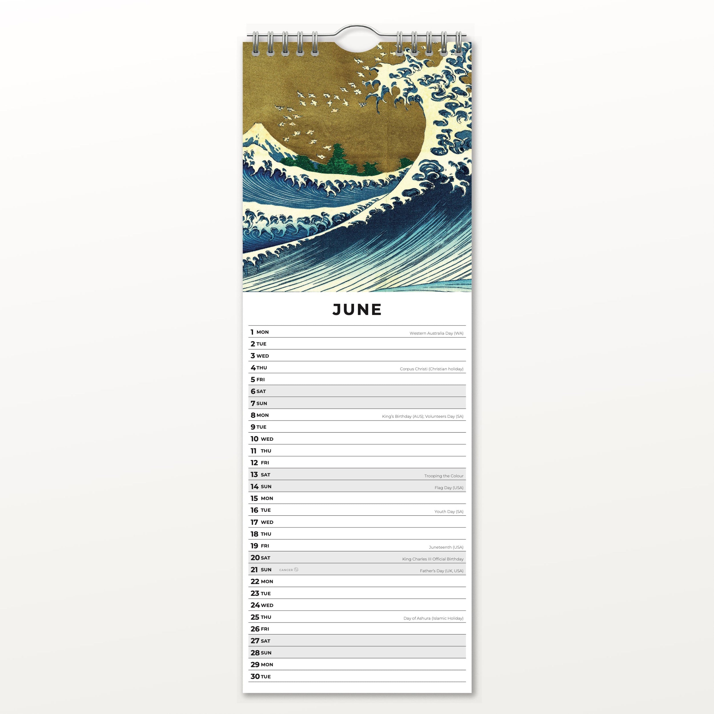 2026 Hokusai - Slim Wall Calendar