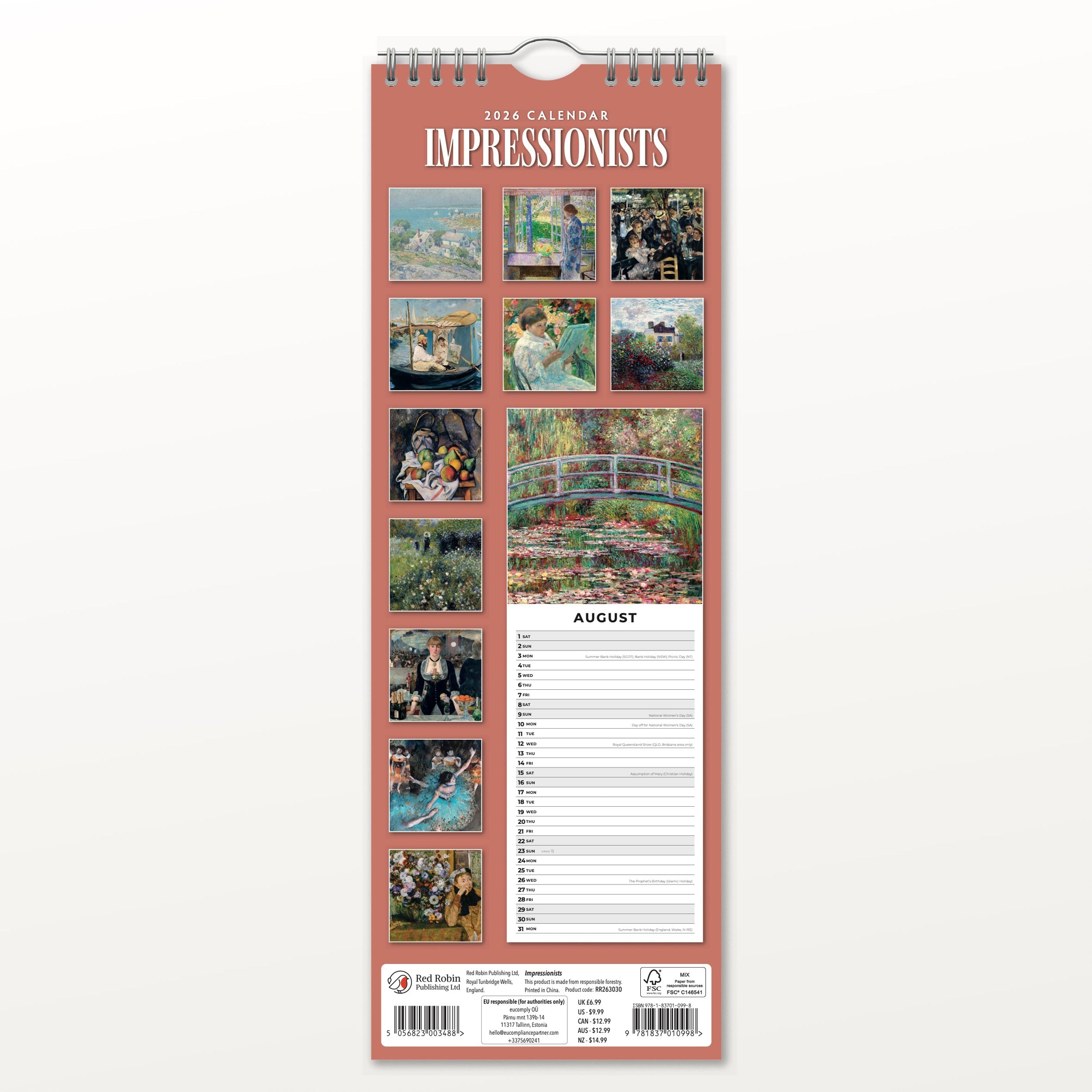 2026 Impressionists - Slim Wall Calendar
