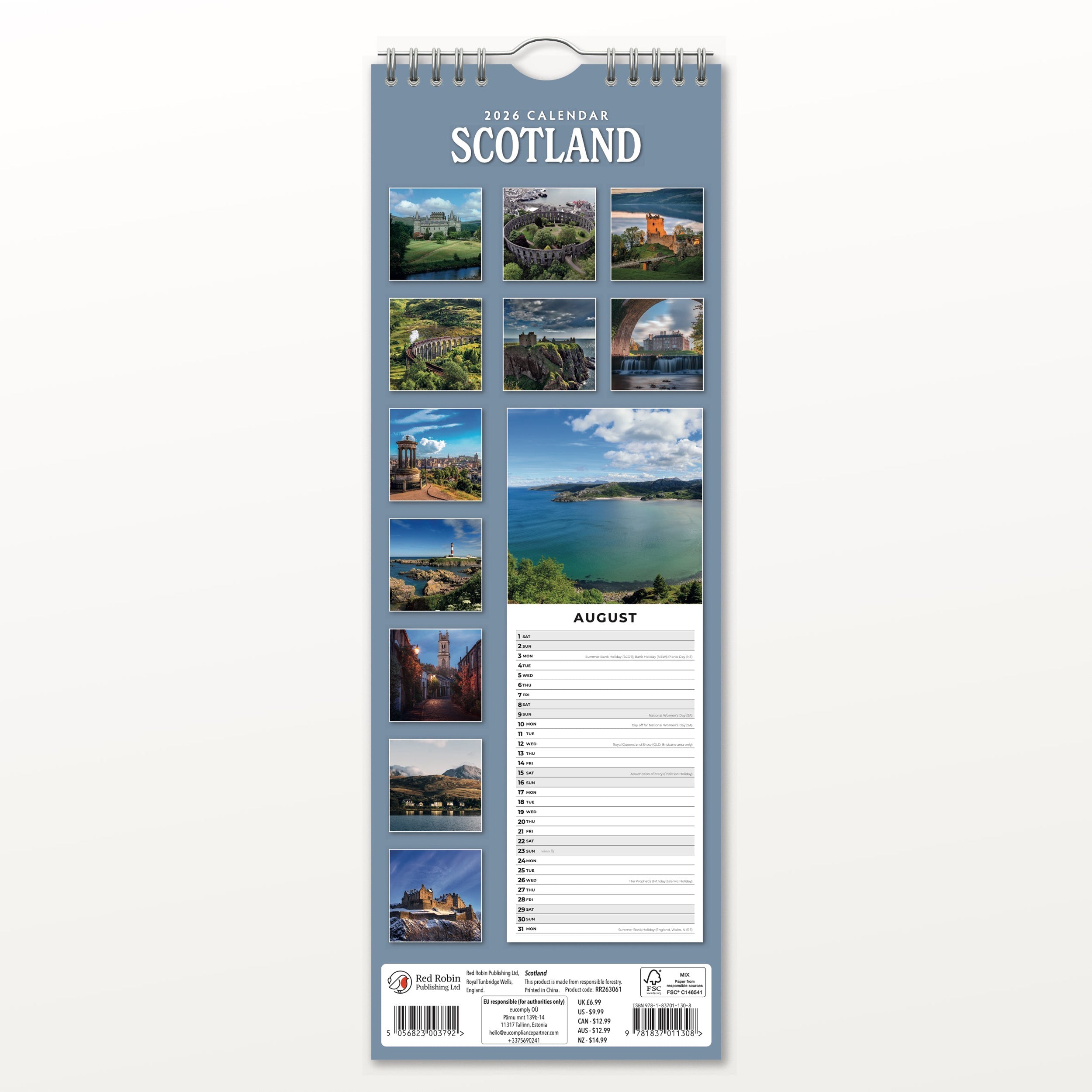 2026 Scotland - Slim Wall Calendar