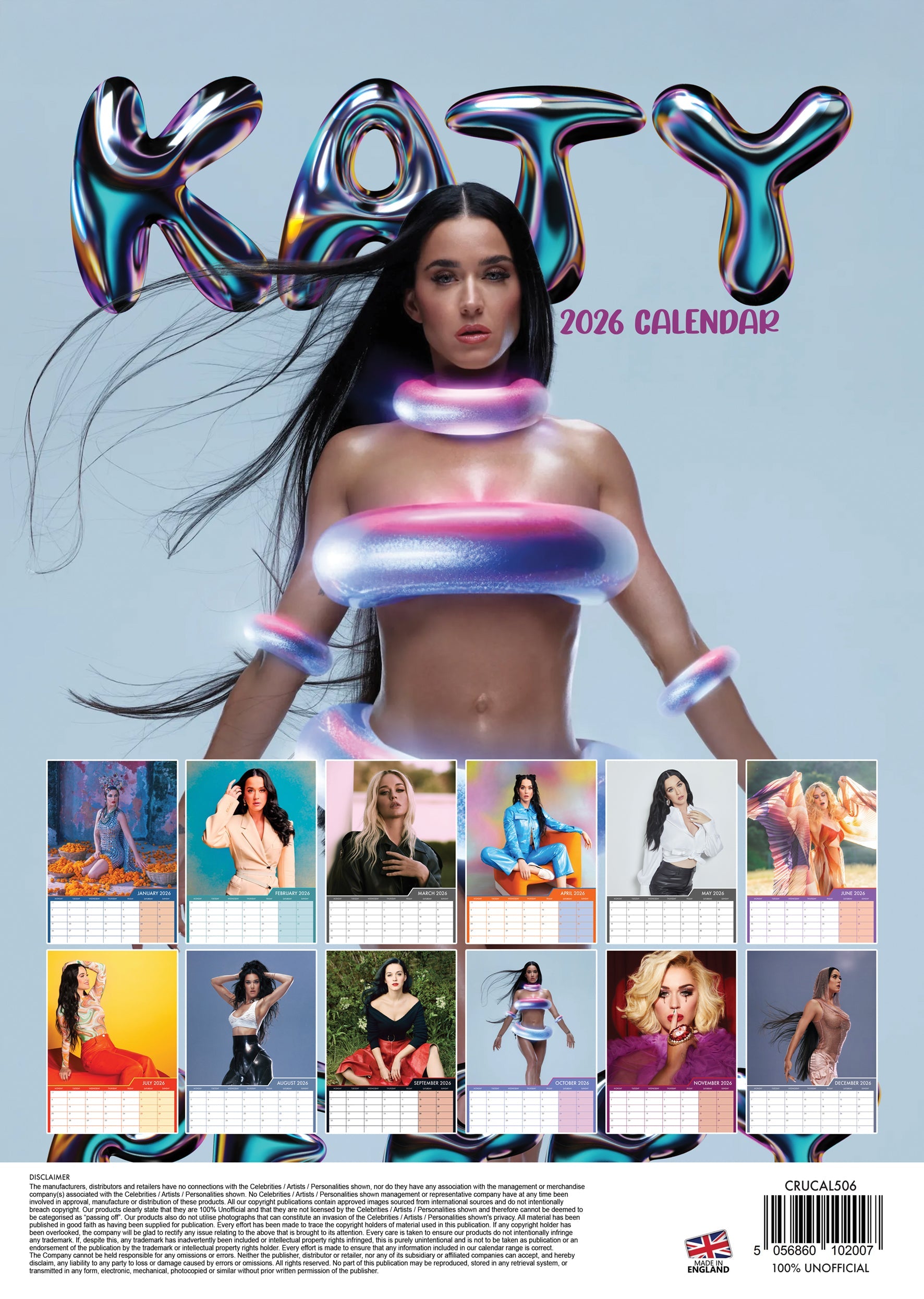 2026 Katy Perry - A3 Wall Calendar