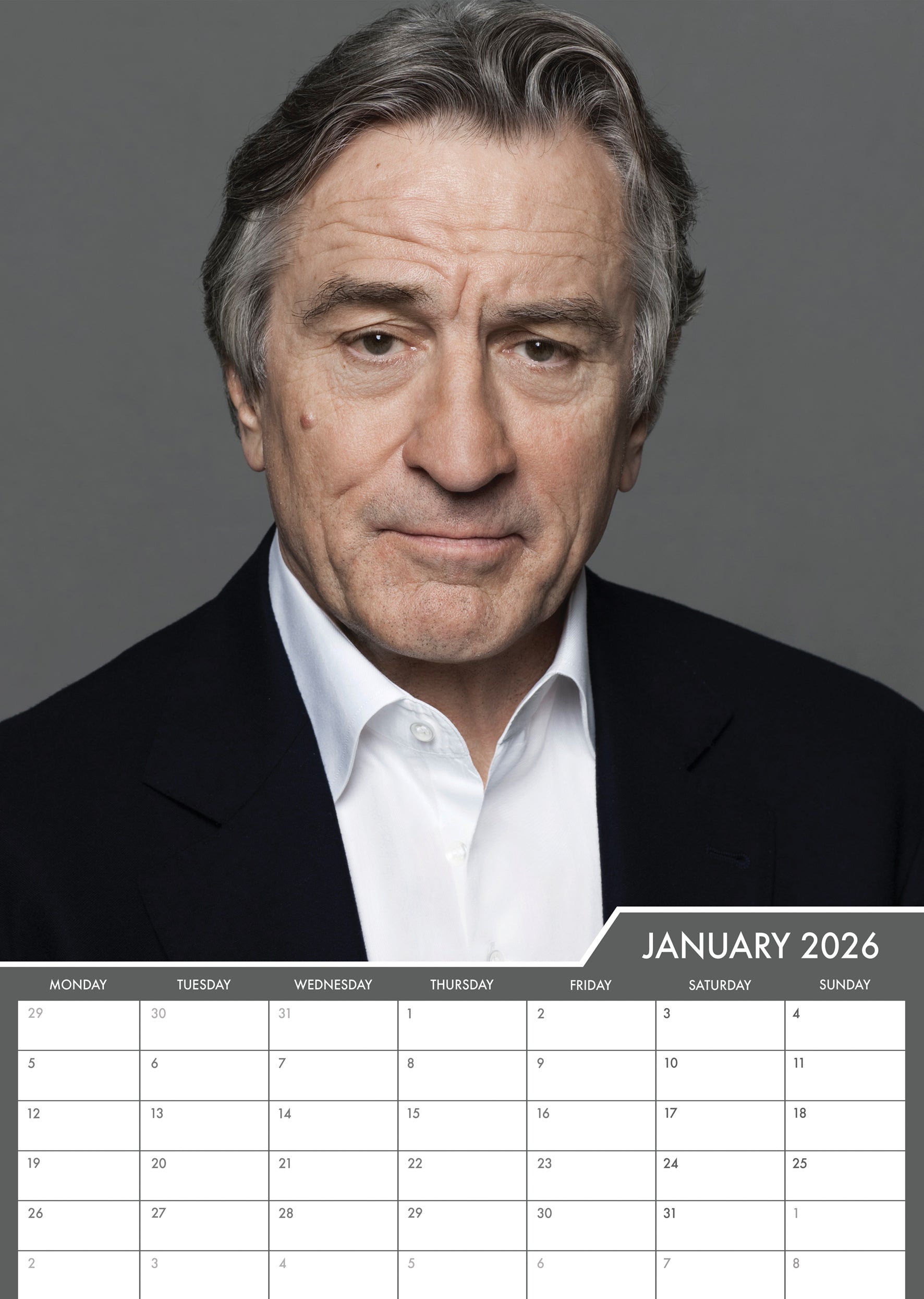 2026 Robert De Niro - A3 Wall Calendar