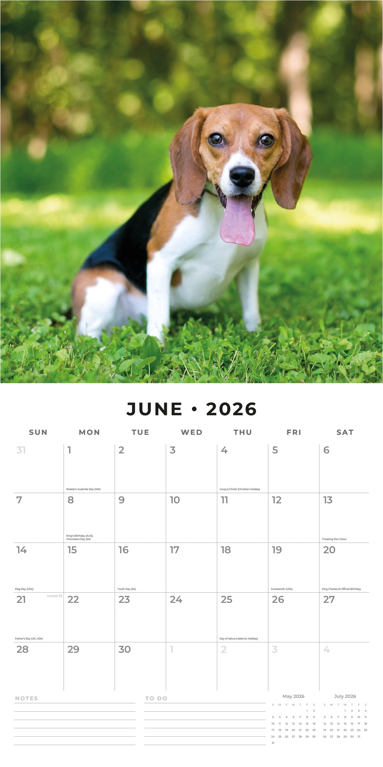 2026 Cute Puppies - Square Wall Calendar