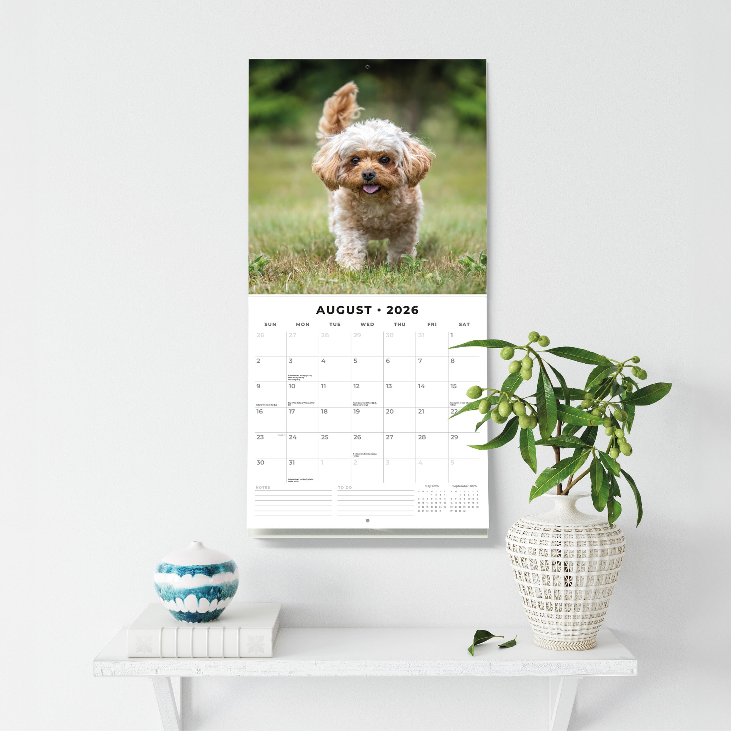 2026 Cute Puppies - Square Wall Calendar