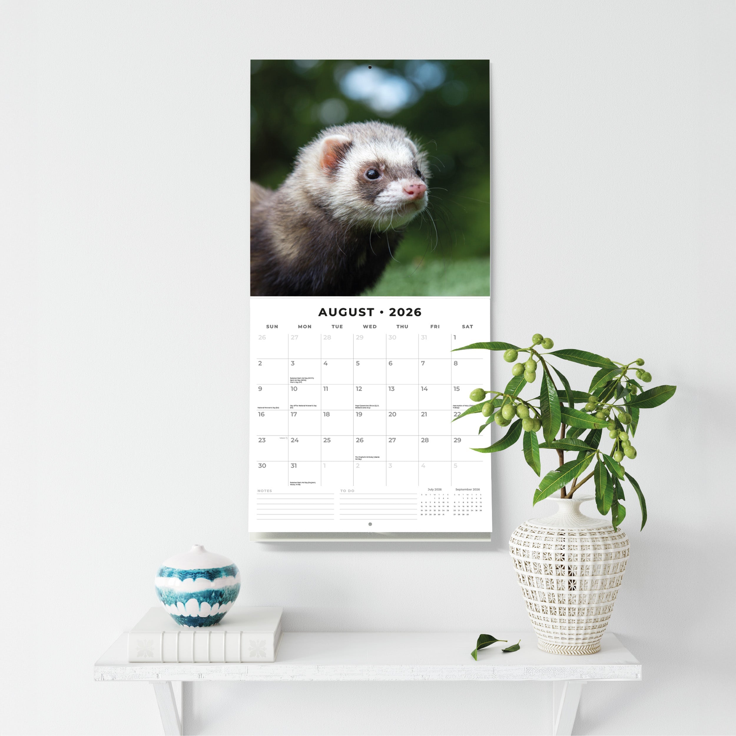 2026 Ferrets - Square Wall Calendar