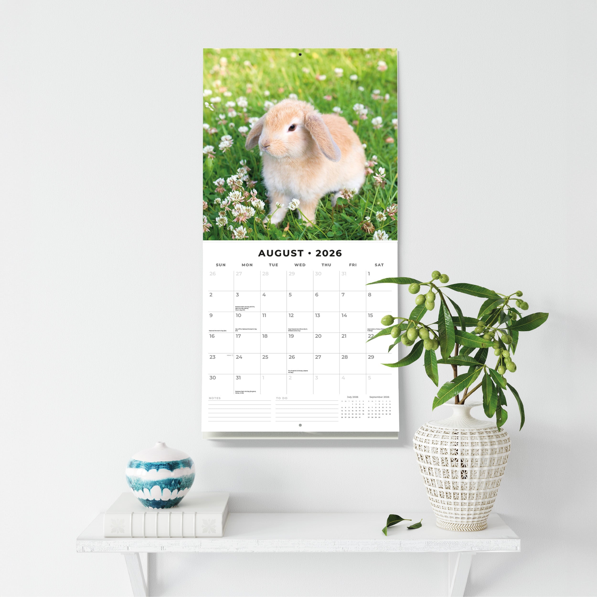2026 Long Eared Rabbits - Square Wall Calendar