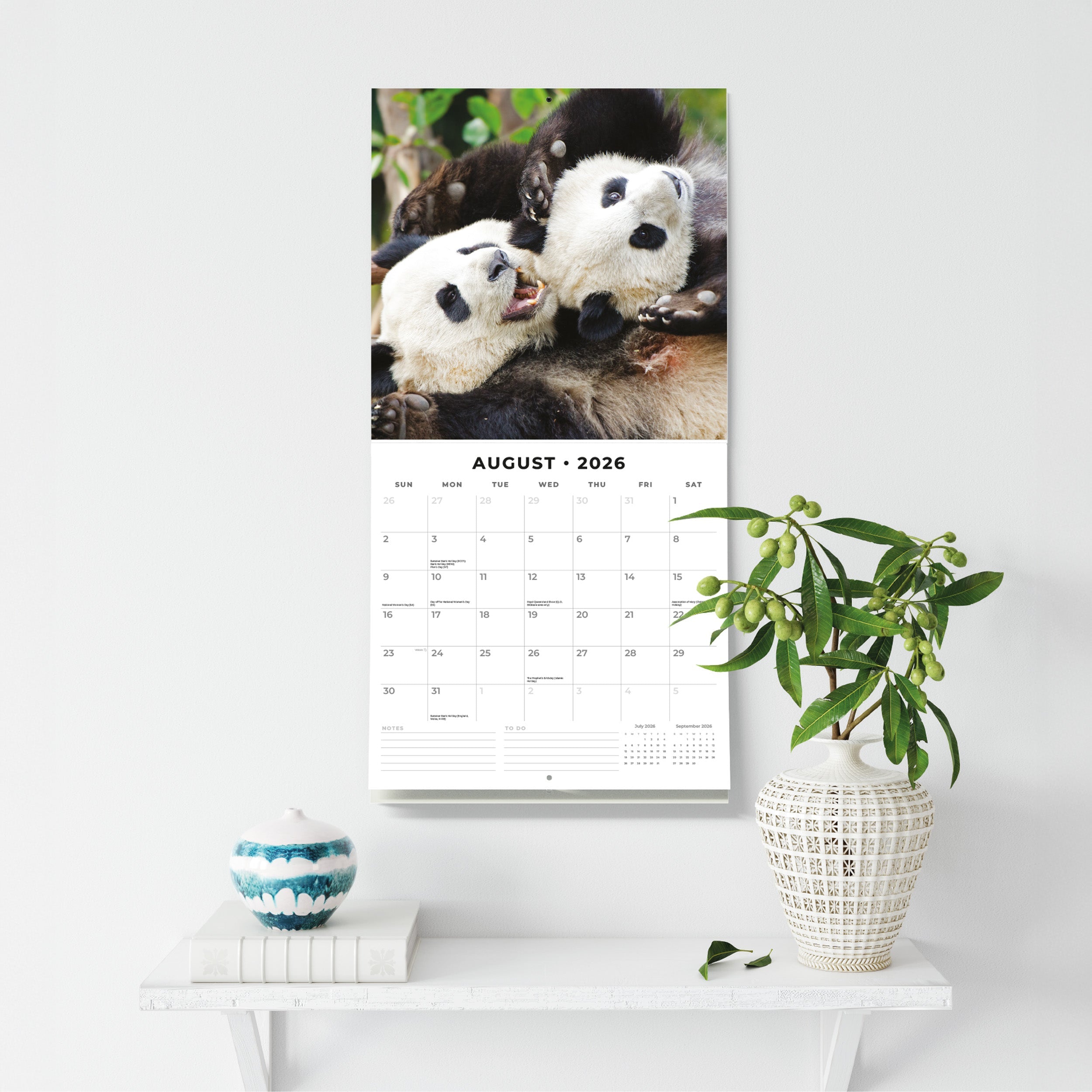 2026 Pandas - Square Wall Calendar