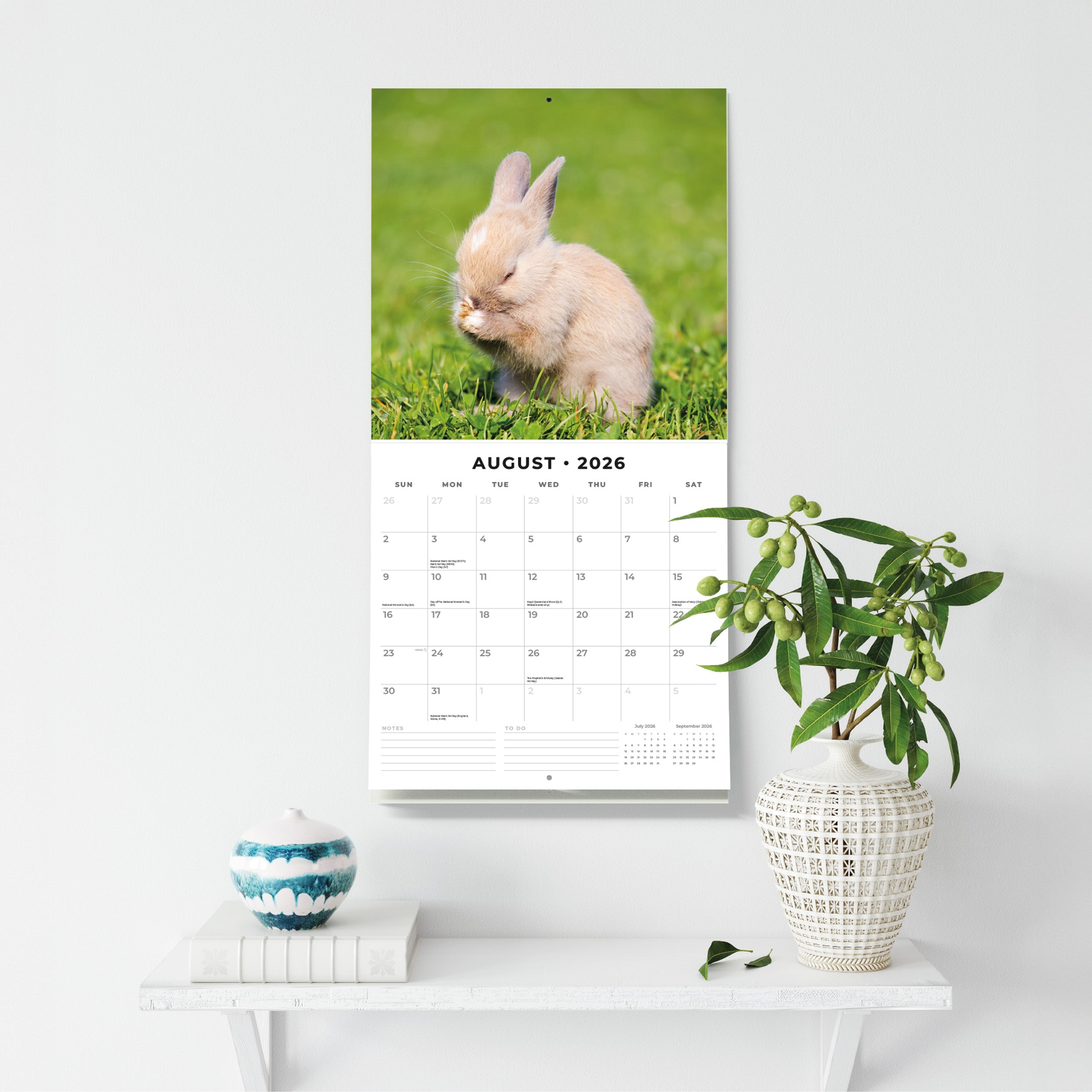 2026 Rabbits - Square Wall Calendar
