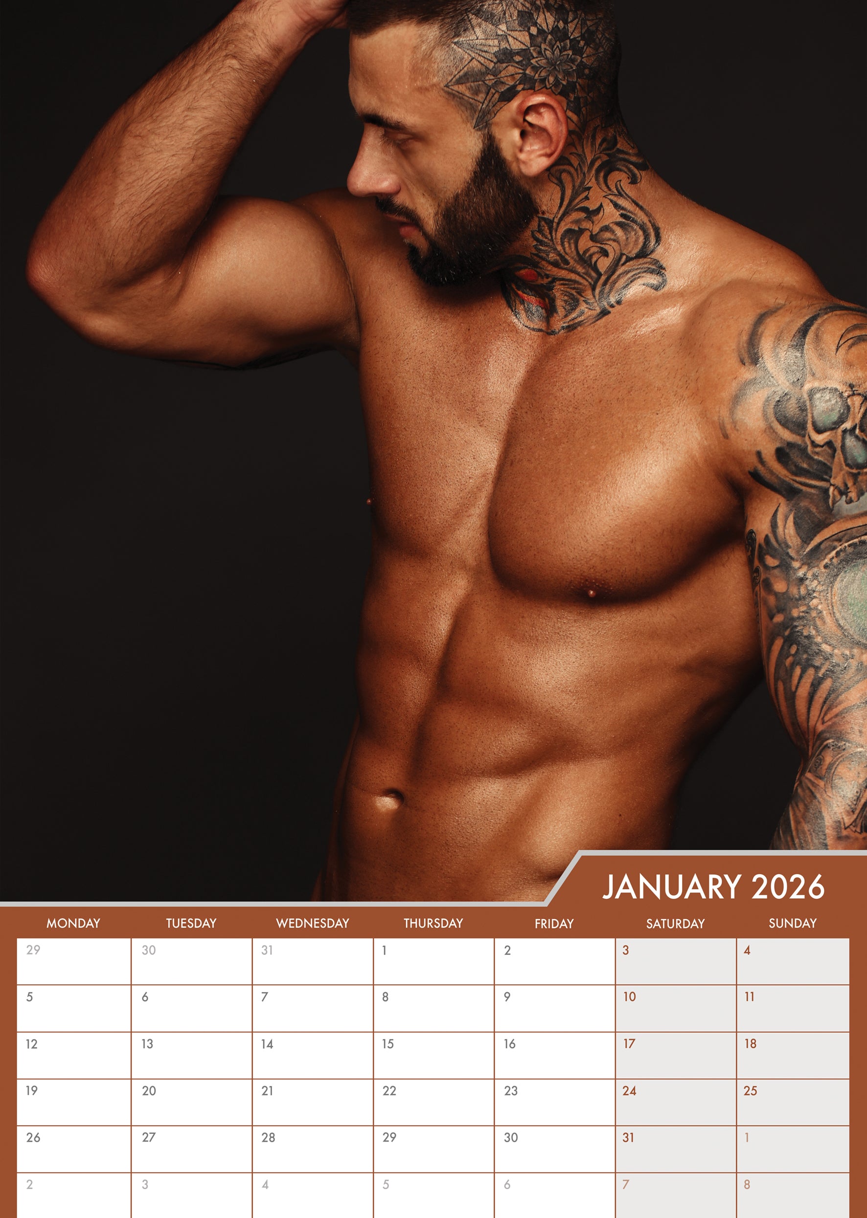 2026 Men With Beards - A3 Wall Calendar