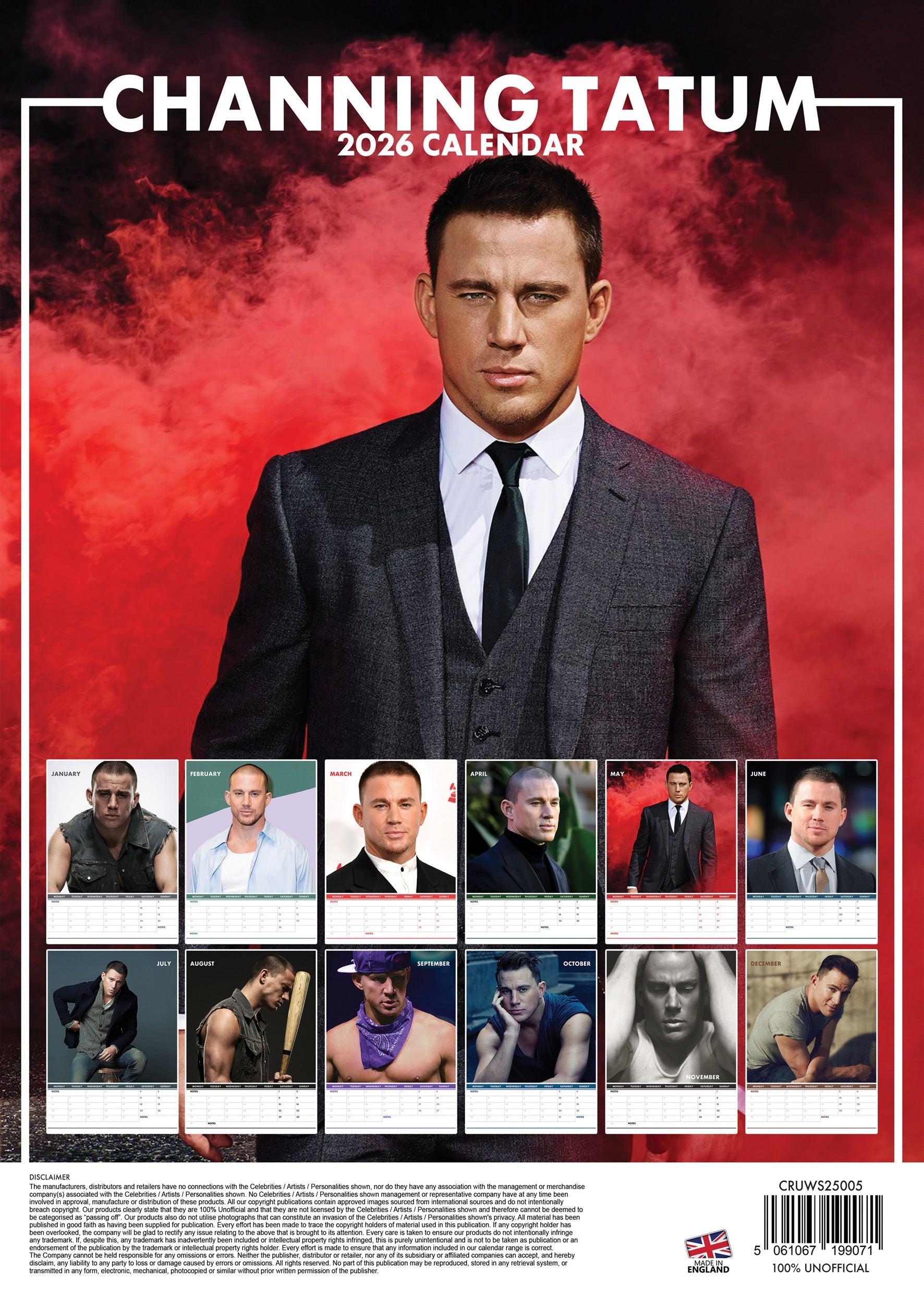 2026 Channing Tatum - A3 Wall Calendar