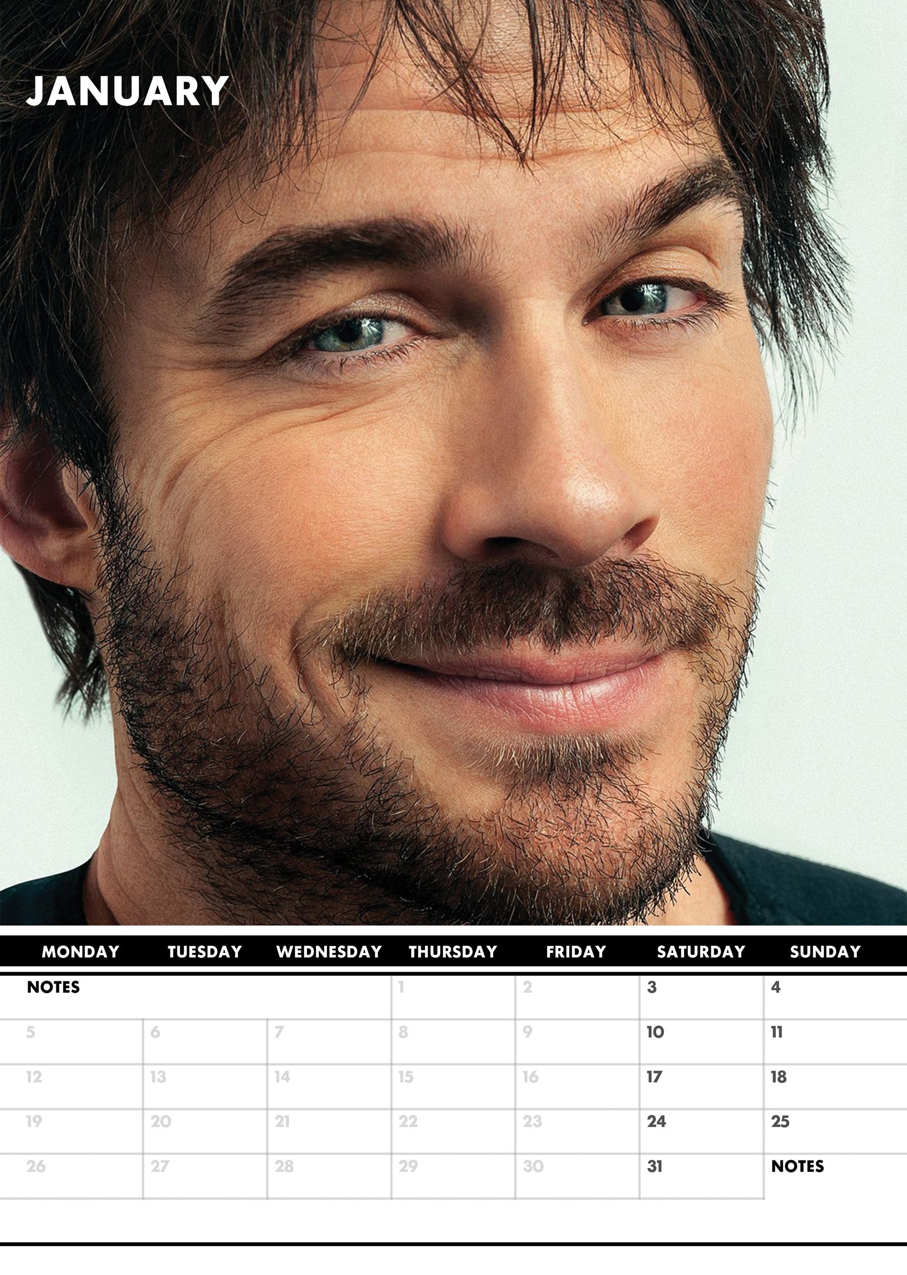 2026 Ian Somerhalder - A3 Wall Calendar