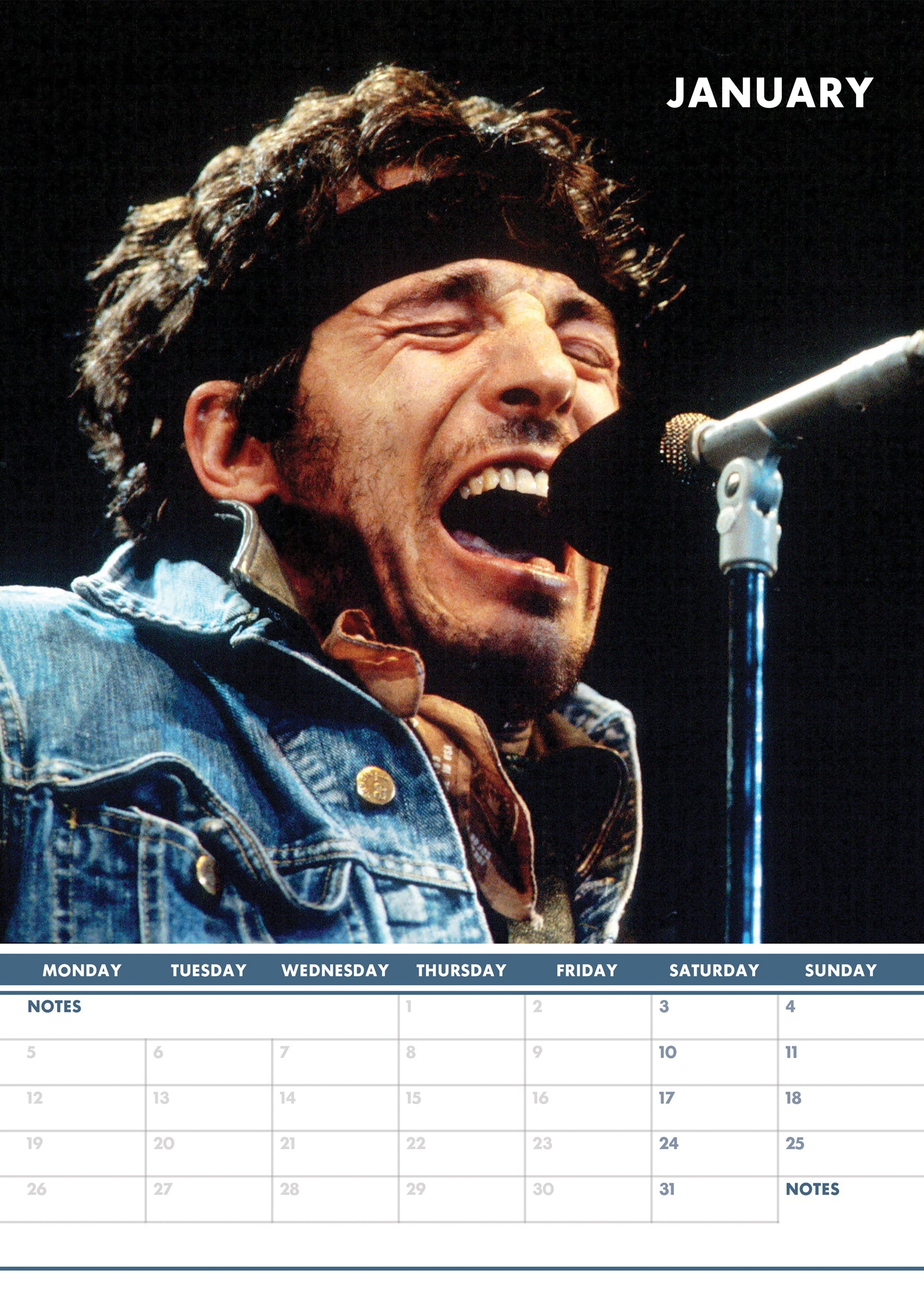 2026 Bruce Springsteen - A3 Wall Calendar