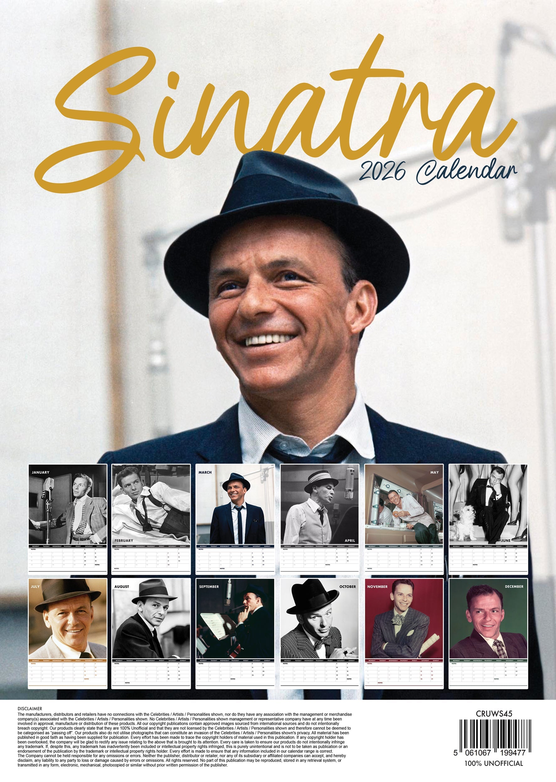 2026 Frank Sinatra - A3 Wall Calendar