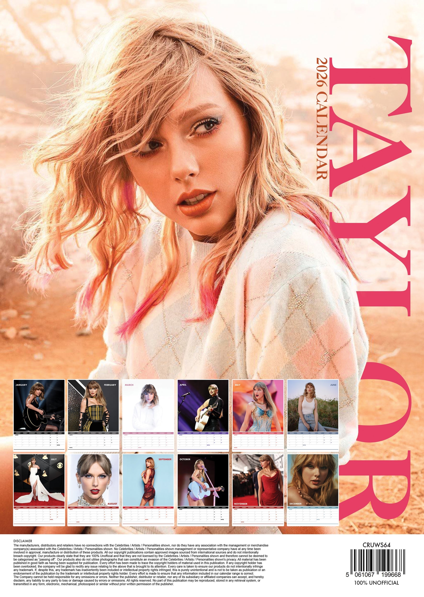 2026 Taylor Swift - A3 Wall Calendar
