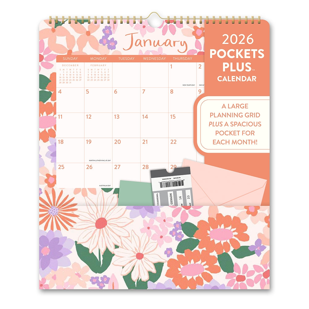 2026 Secret Garden - Pocket Plus Deluxe Wall Calendar