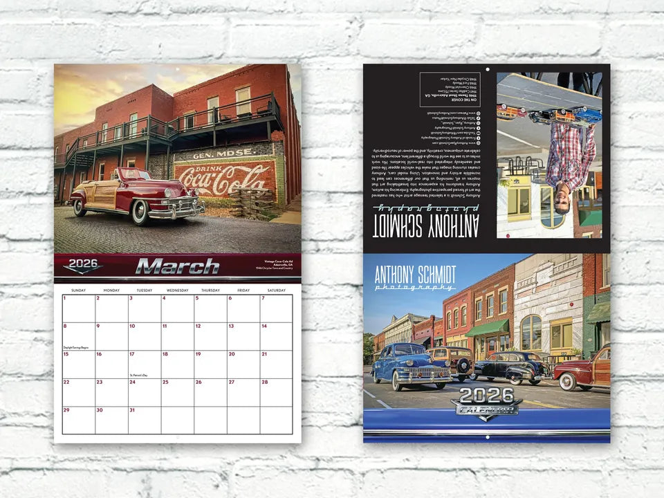 2026 Classic Model Cars by Anthony Schmidt Photography - Wall Calendar