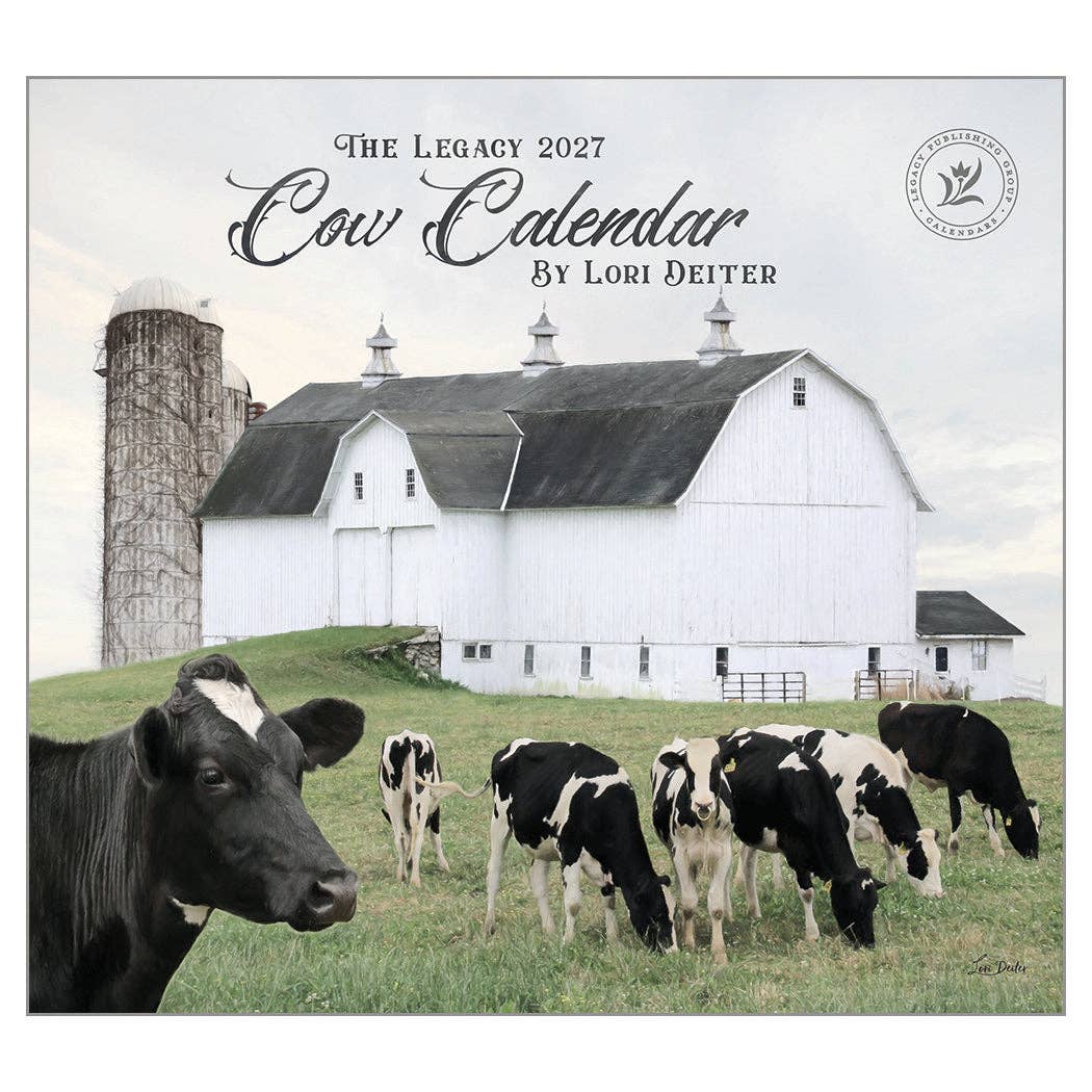 2027 Cow Calendar - Deluxe Wall Calendar by Lori Deiter