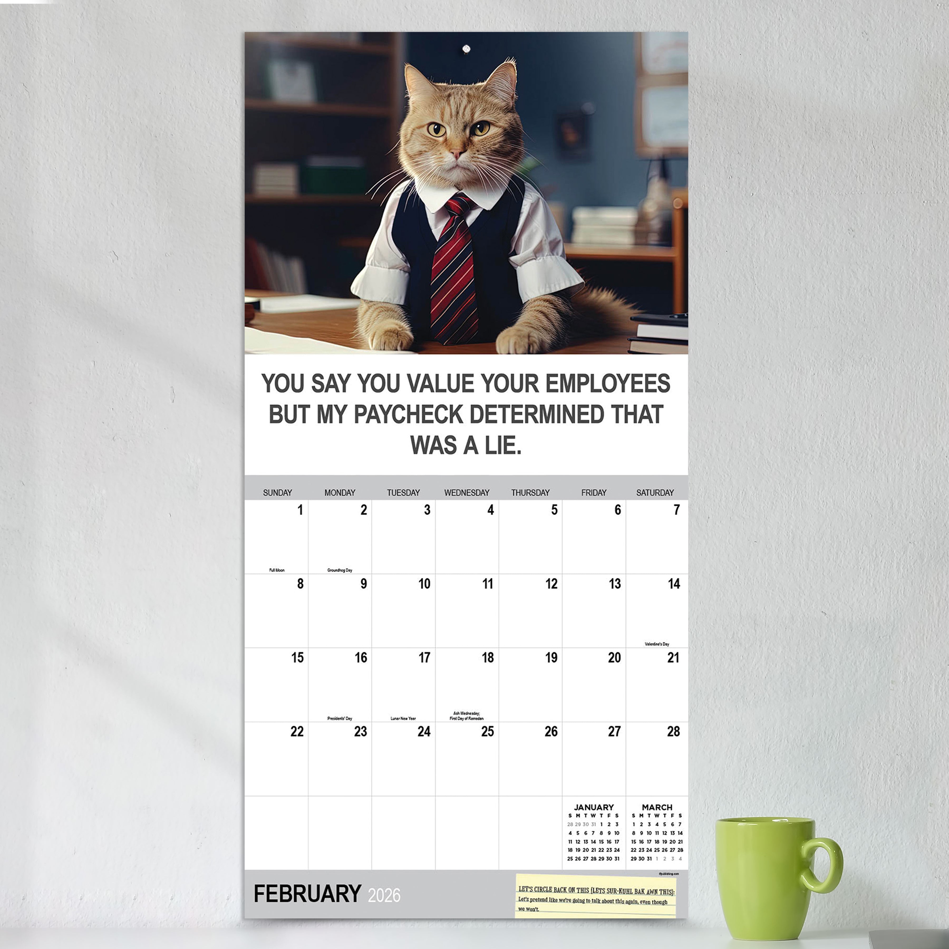 2026 Corporate Cats - Square Wall Calendar
