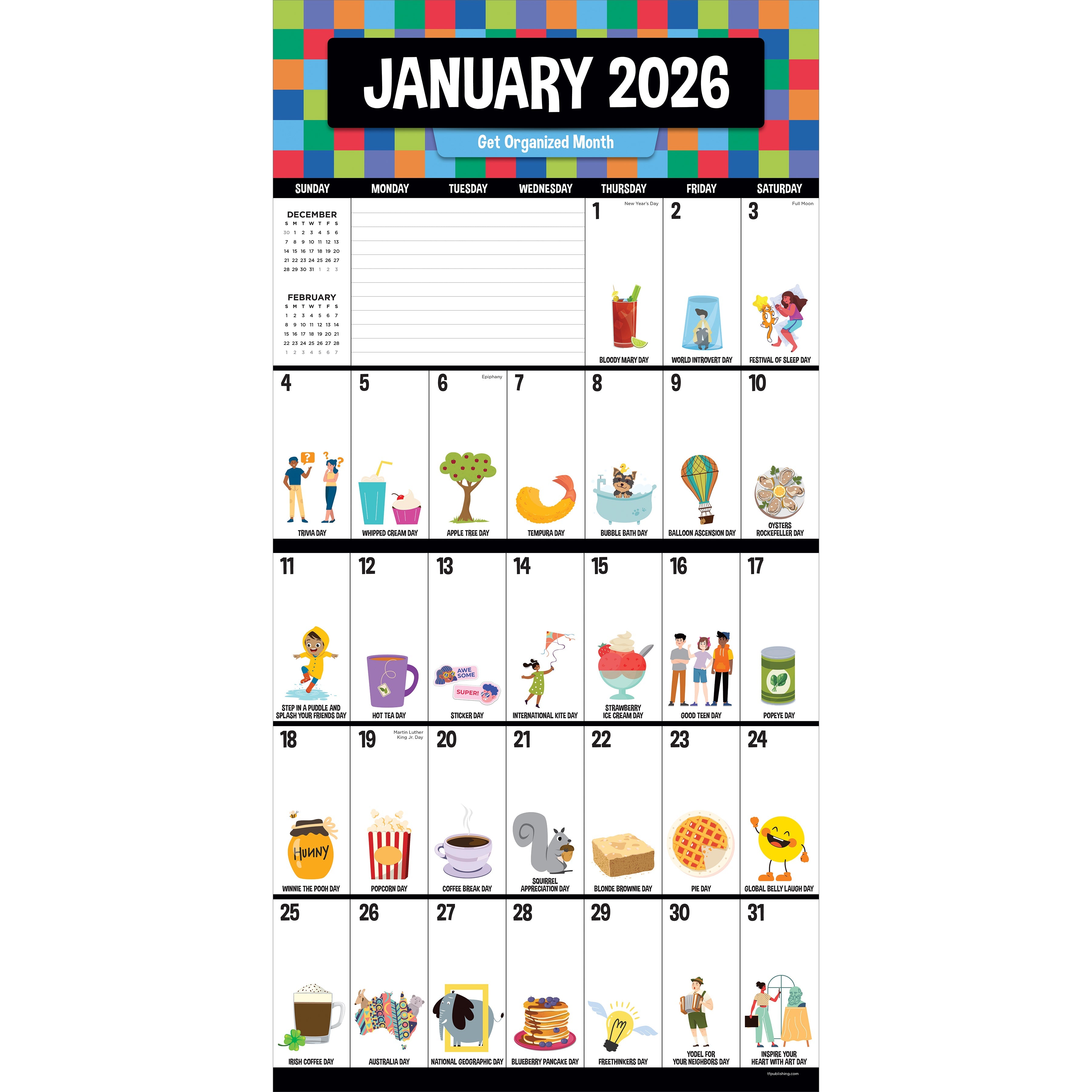 2026 Every Day's A Holiday - Square Wall Calendar