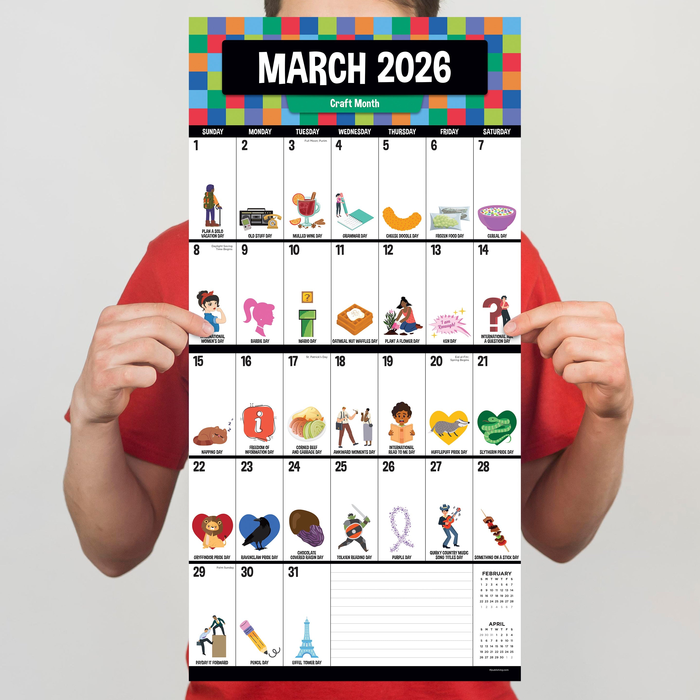 2026 Every Day's A Holiday - Square Wall Calendar