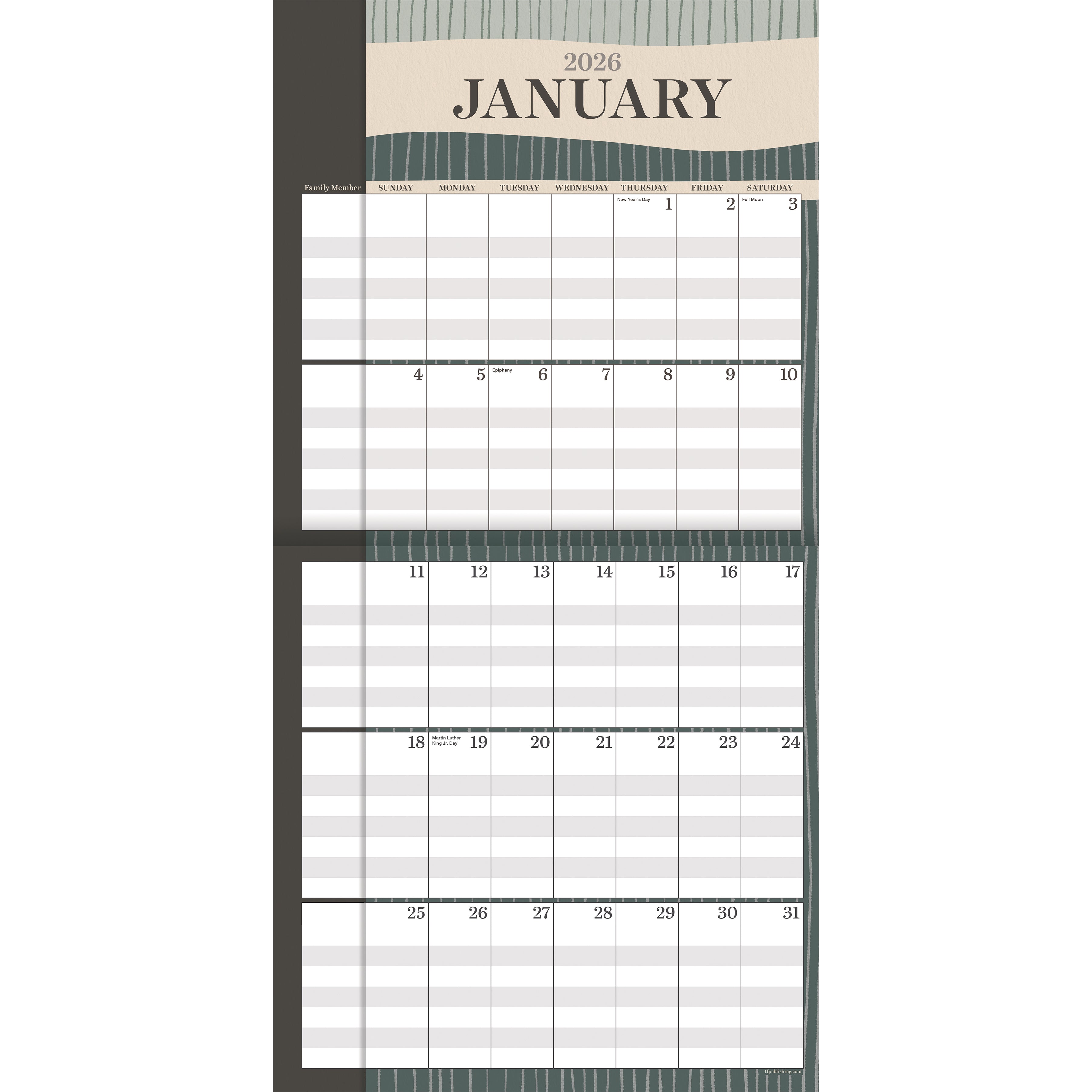 2026 Parent Planner - Square Wall Calendar