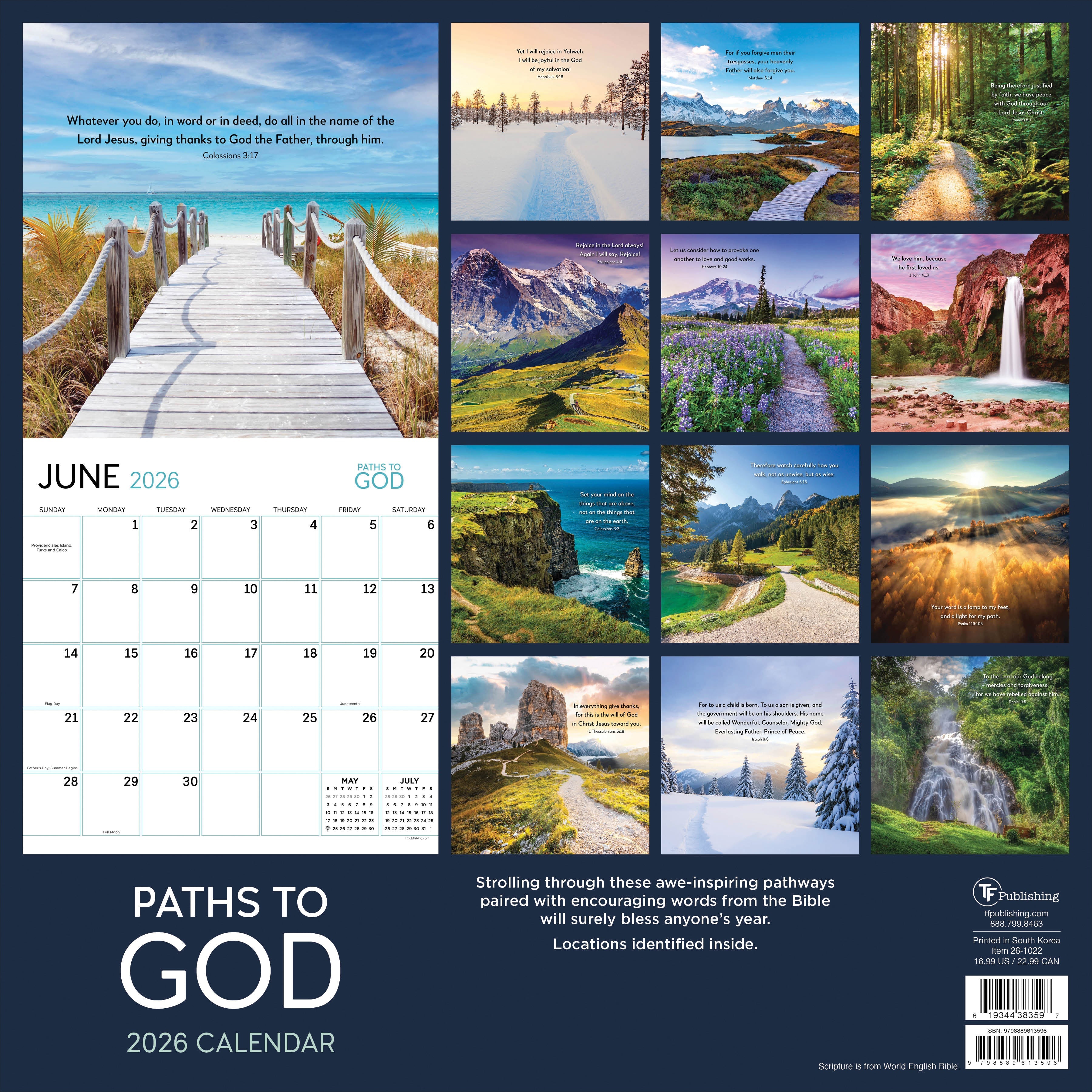 2026 Paths to God - Square Wall Calendar