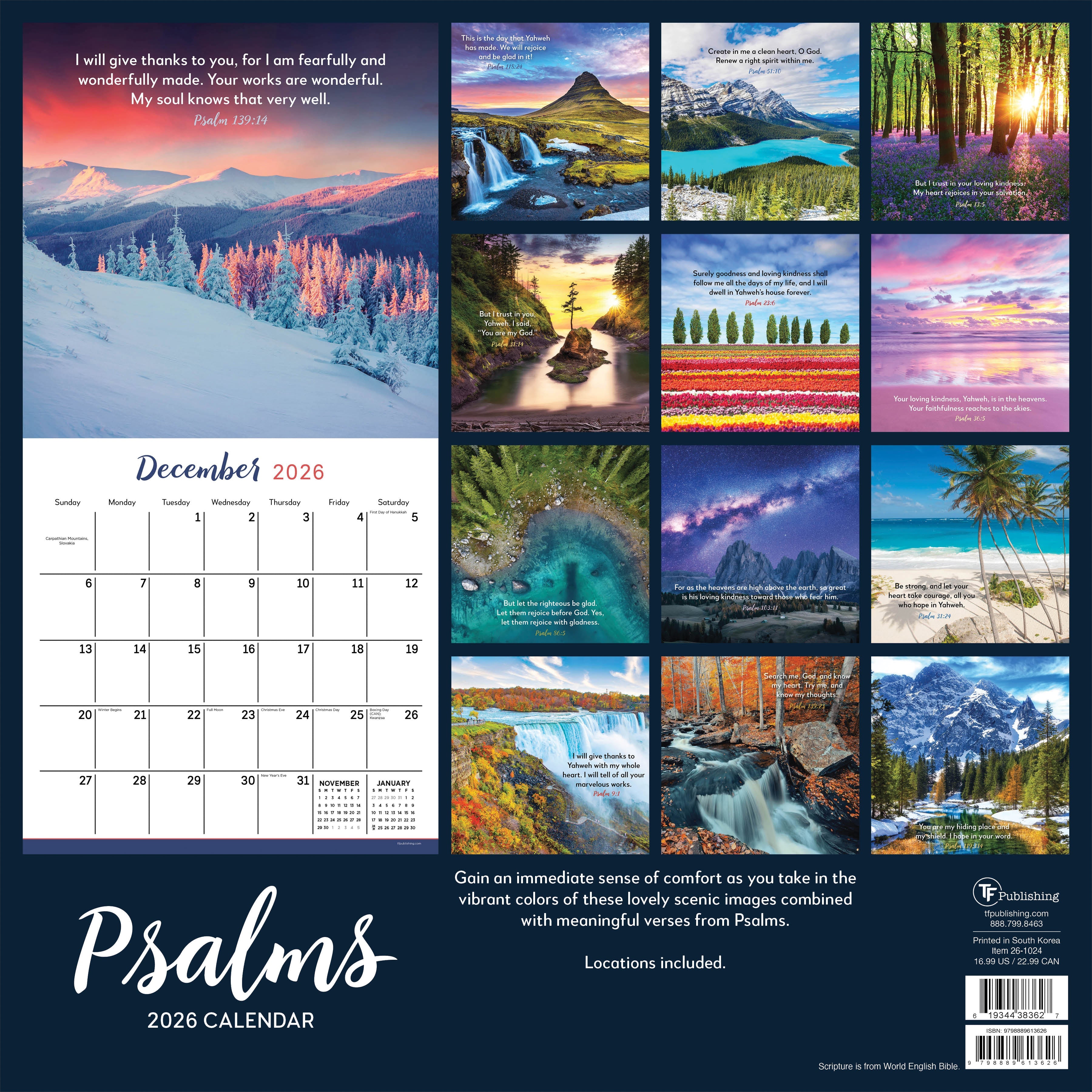 2026 Psalms - Square Wall Calendar
