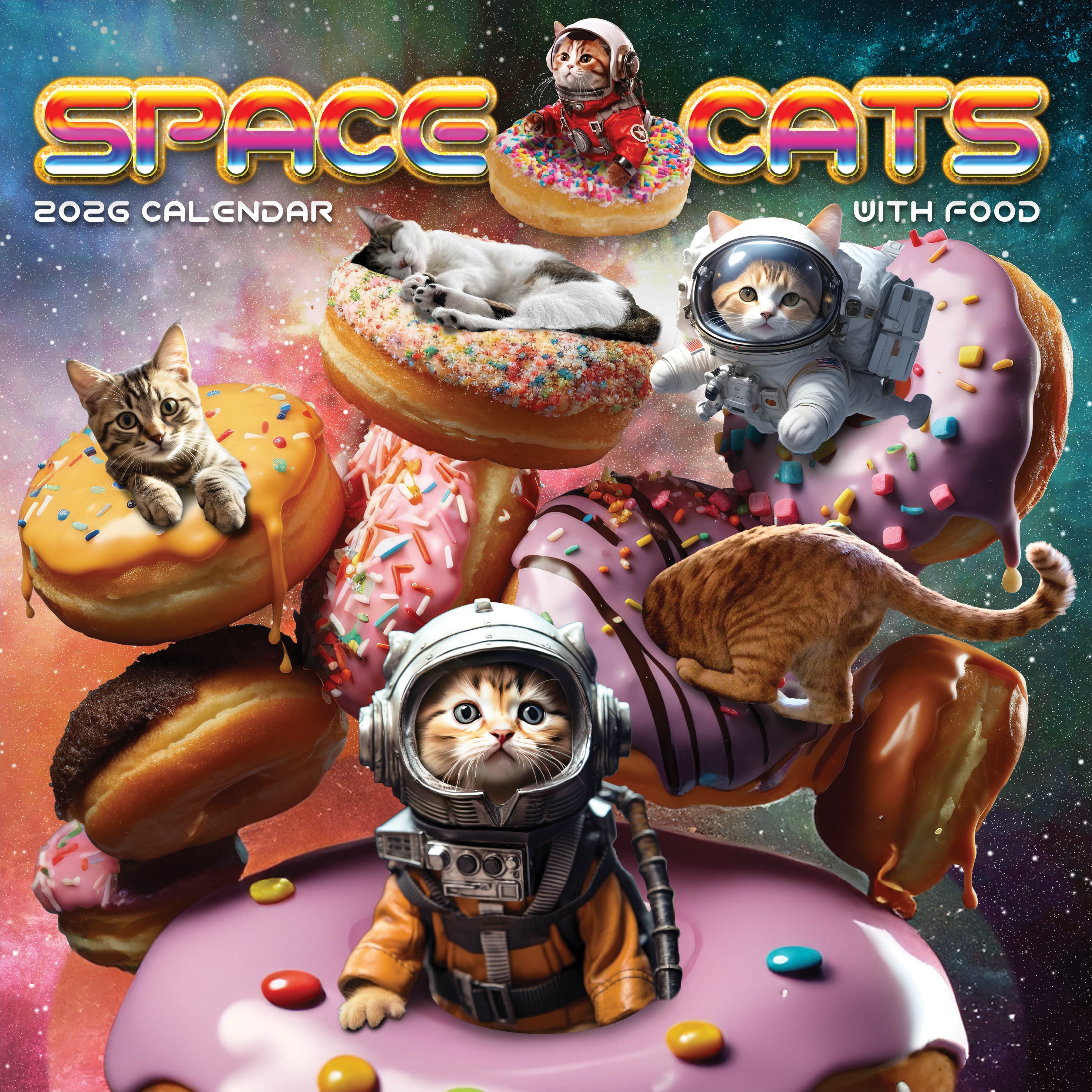 2026 Space Cats - Square Wall Calendar