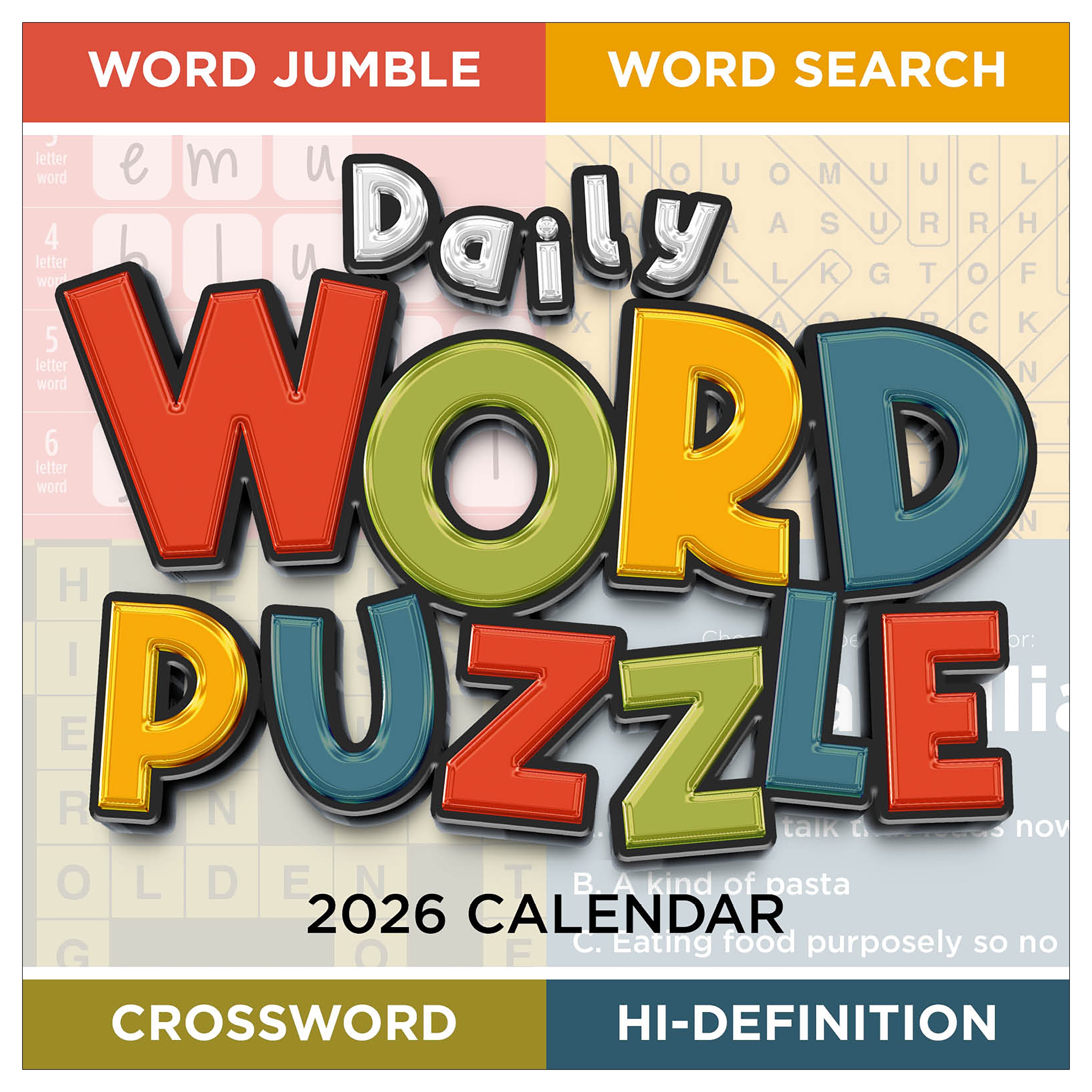 2026 Daily Word Puzzle - Daily Boxed Page-A-Day Calendar