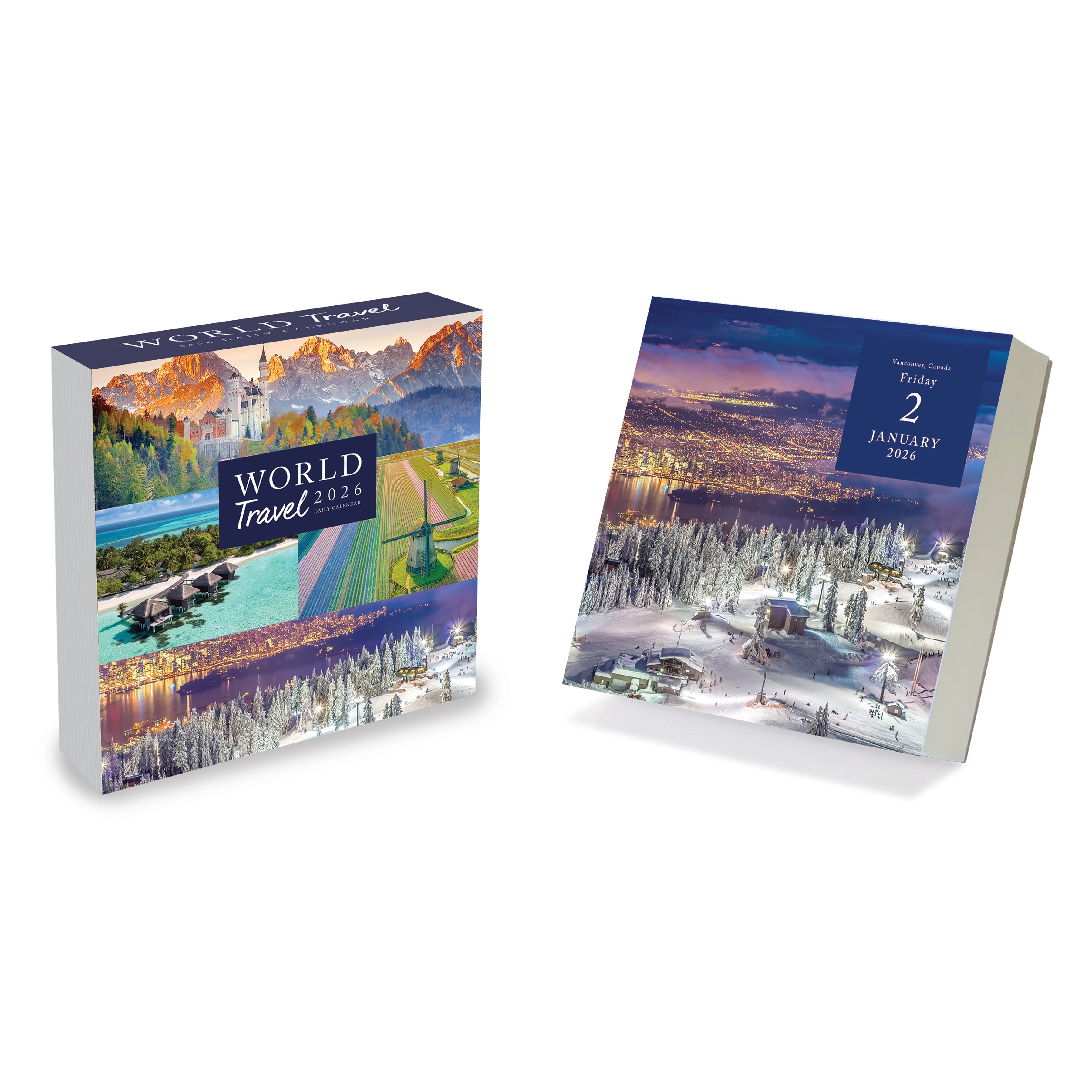 2026 World Travel - Daily Boxed Page-A-Day Calendar