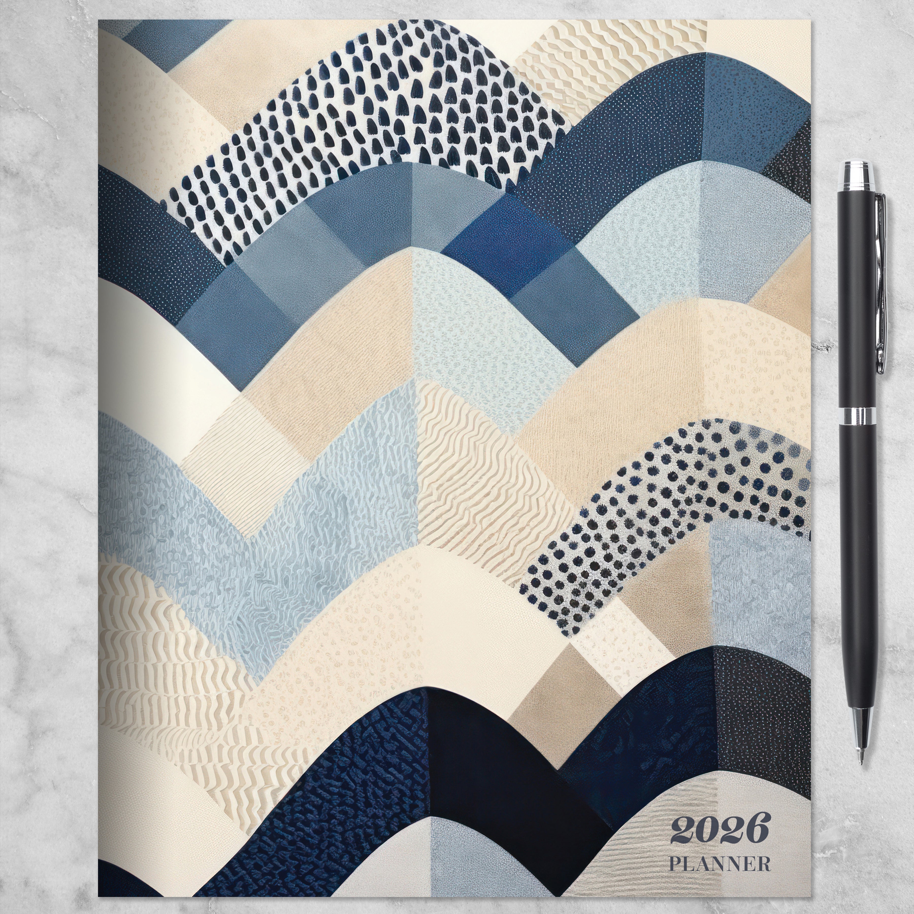 2026 Quilted Curves - Medium Monthly Diary/Planner