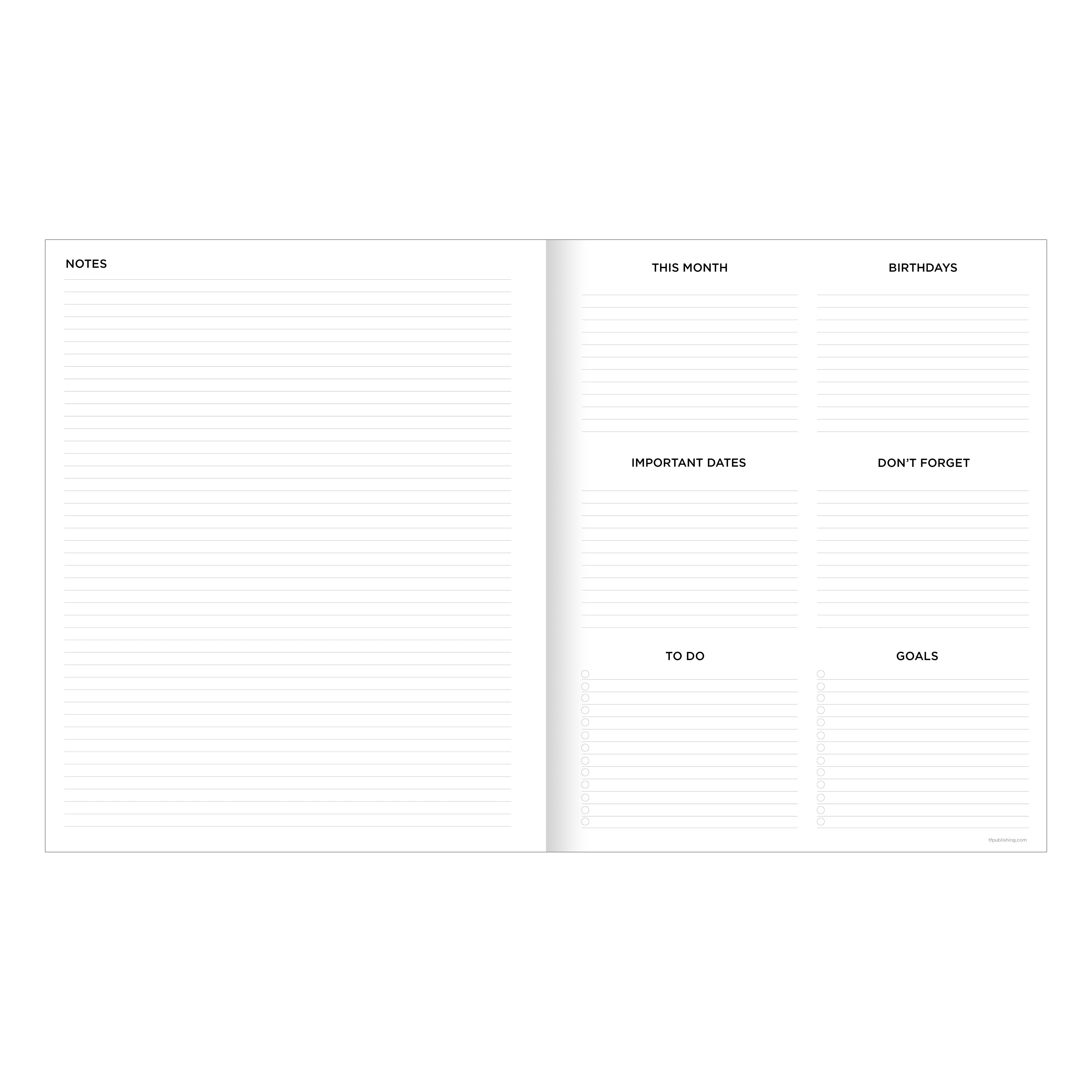 2026 Washed Oak - Large Monthly Diary/Planner