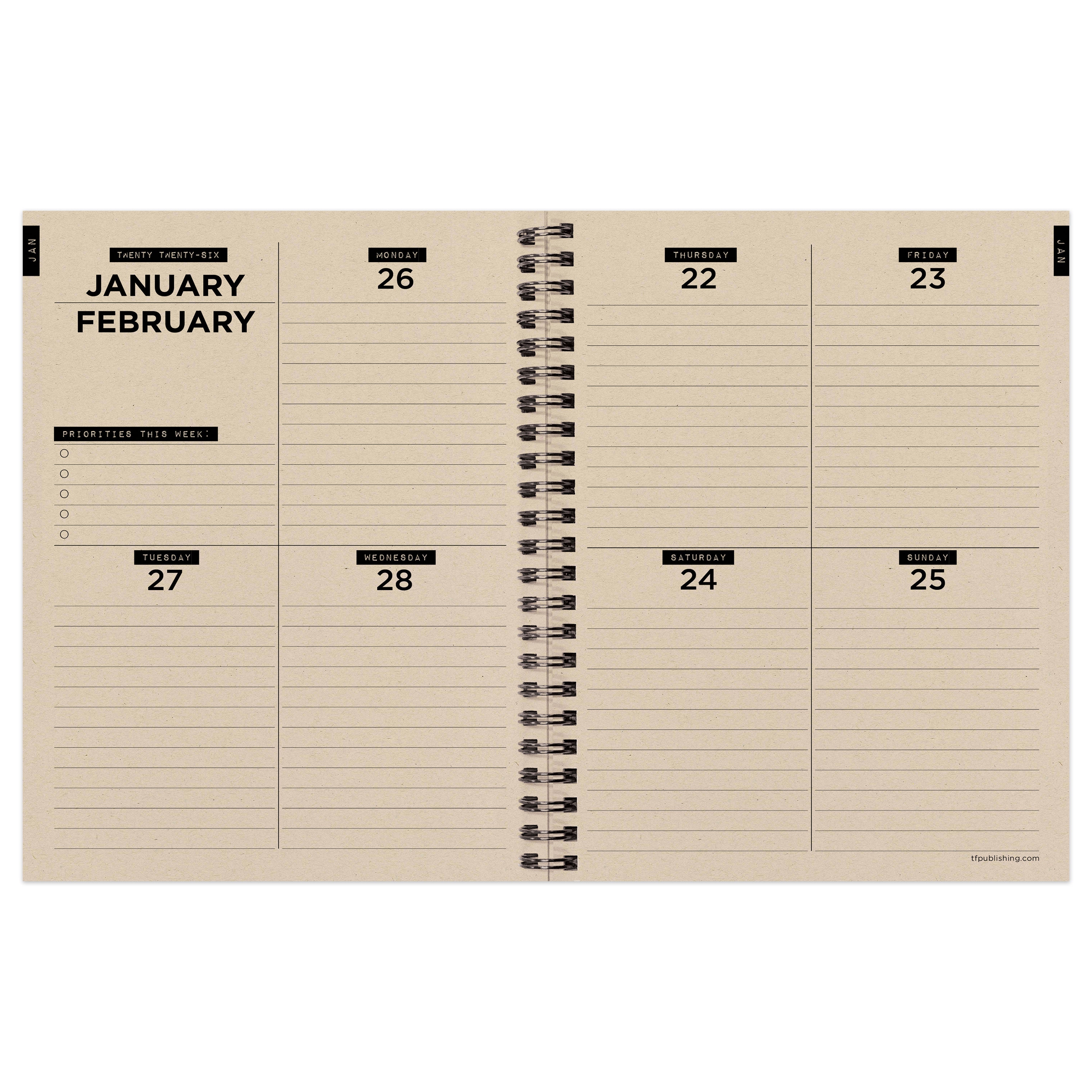 2026 Mushroom - Medium Monthly & Weekly Pocket Diary/Planner