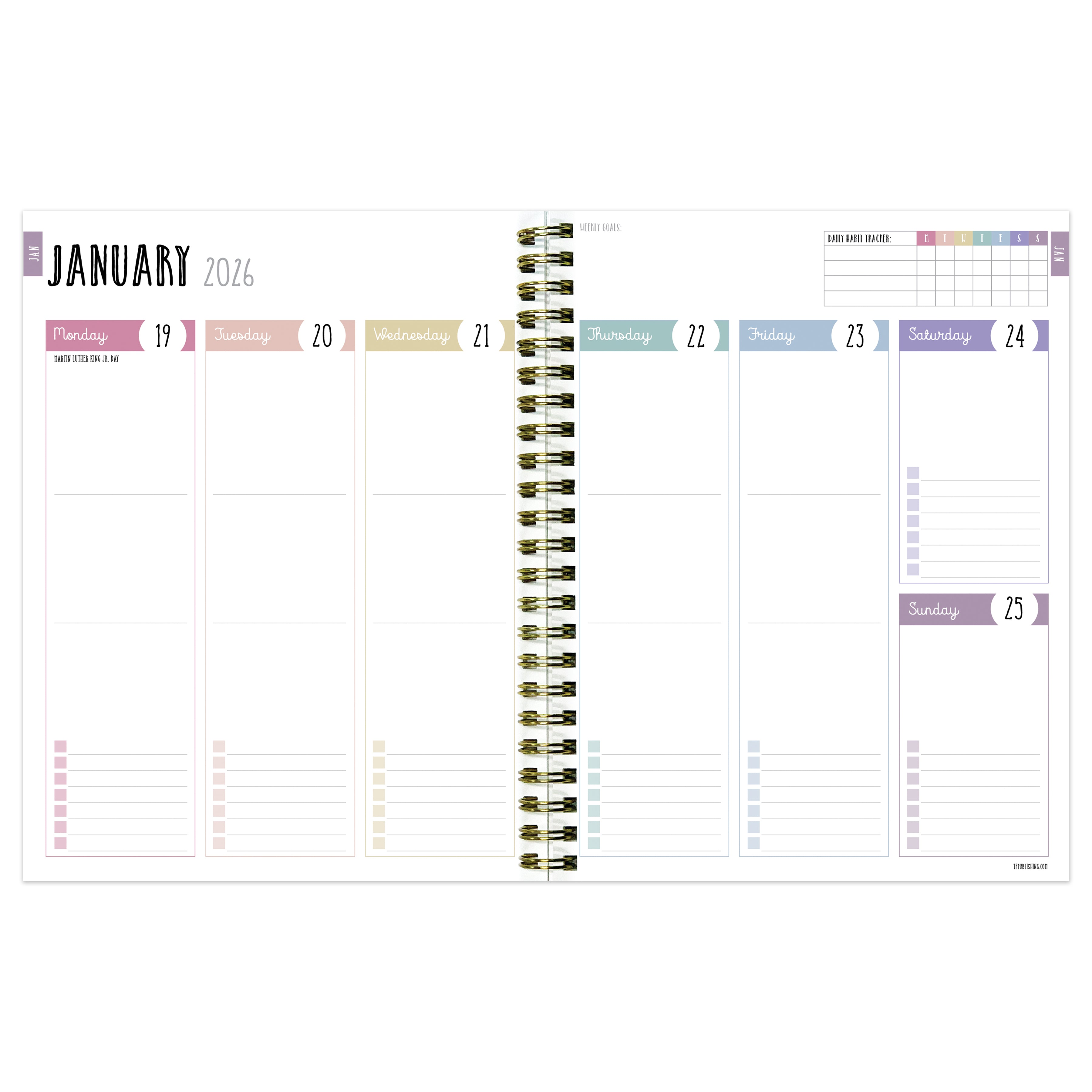 2026 Color Wave - Medium Monthly & Weekly Pocket Diary/Planner
